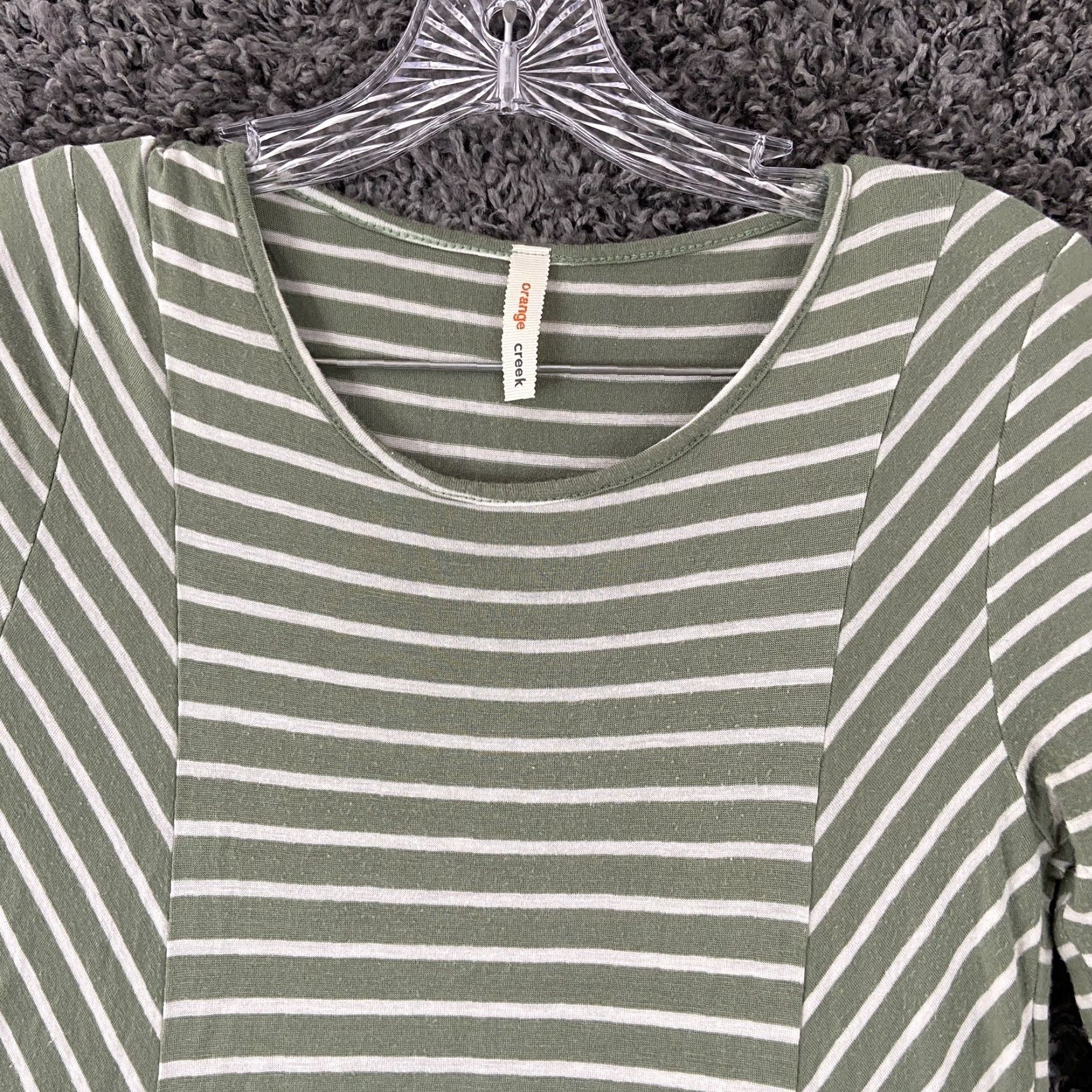 Vintage VINTAGE Orange Creek Dress Women A-Line Knee Length 3/4 Sleeve Green White Striped Pockets M Womens Size M / US 6-8 / IT 42-44 - 7 Thumbnail