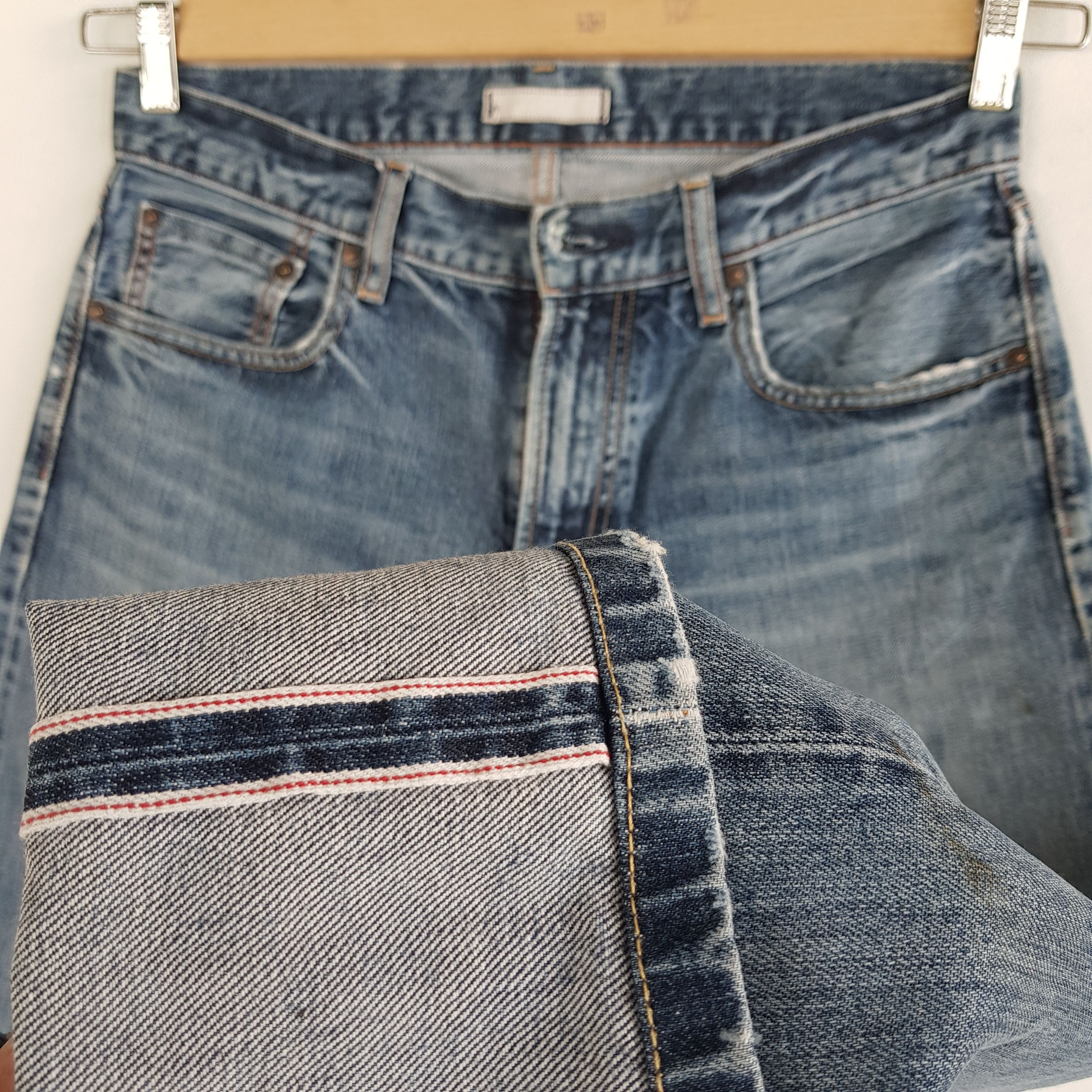 Japanese Brand Vintage Japanese Selvedge Distressed Jeans Redline Denim Size US 30 / EU 46 - 8 Thumbnail