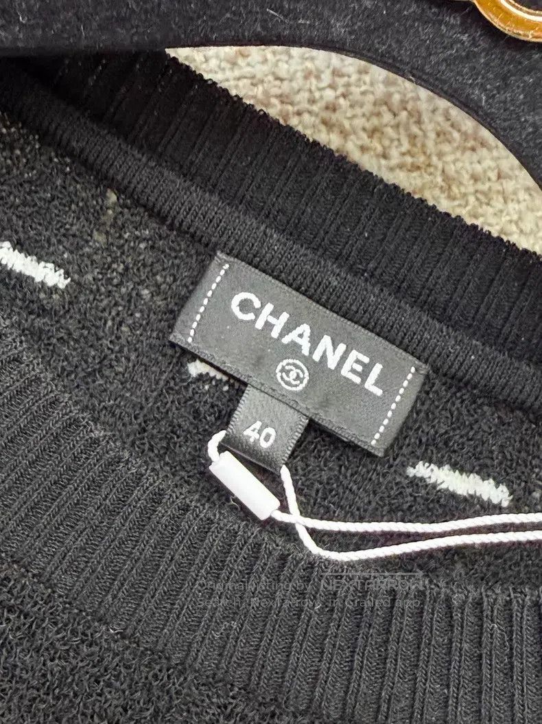 Chanel Chanel Knitted long-sleeved sweater with white bow Size S / US 4 / IT 40 - 5 Thumbnail