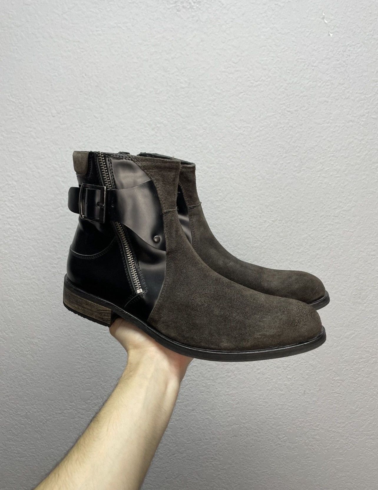 If Six Was Nine AS 98 Vibe Artisan Black Leather Side Zip Ankle Biker Boots Size US 8 / EU 41 - 3 Thumbnail
