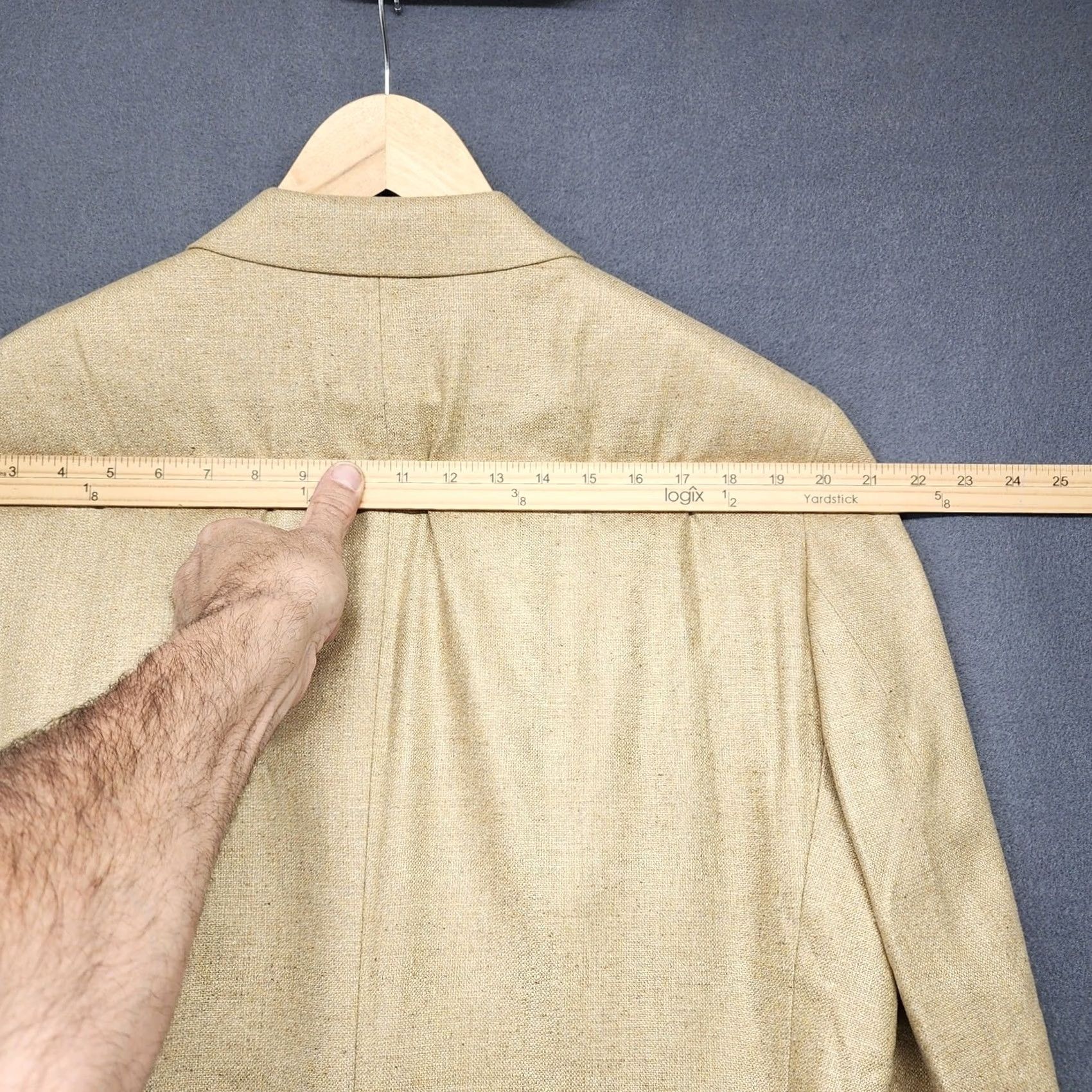 Jos. A. Bank VINTAGE Jos A Bank Jacket Blazer Mens 42L Pale Yellow Gold 100% Silk Sport Coat Mens Button Closure Silk Gold 42L Mens Women Best Fit? Size 42R - 6 Thumbnail