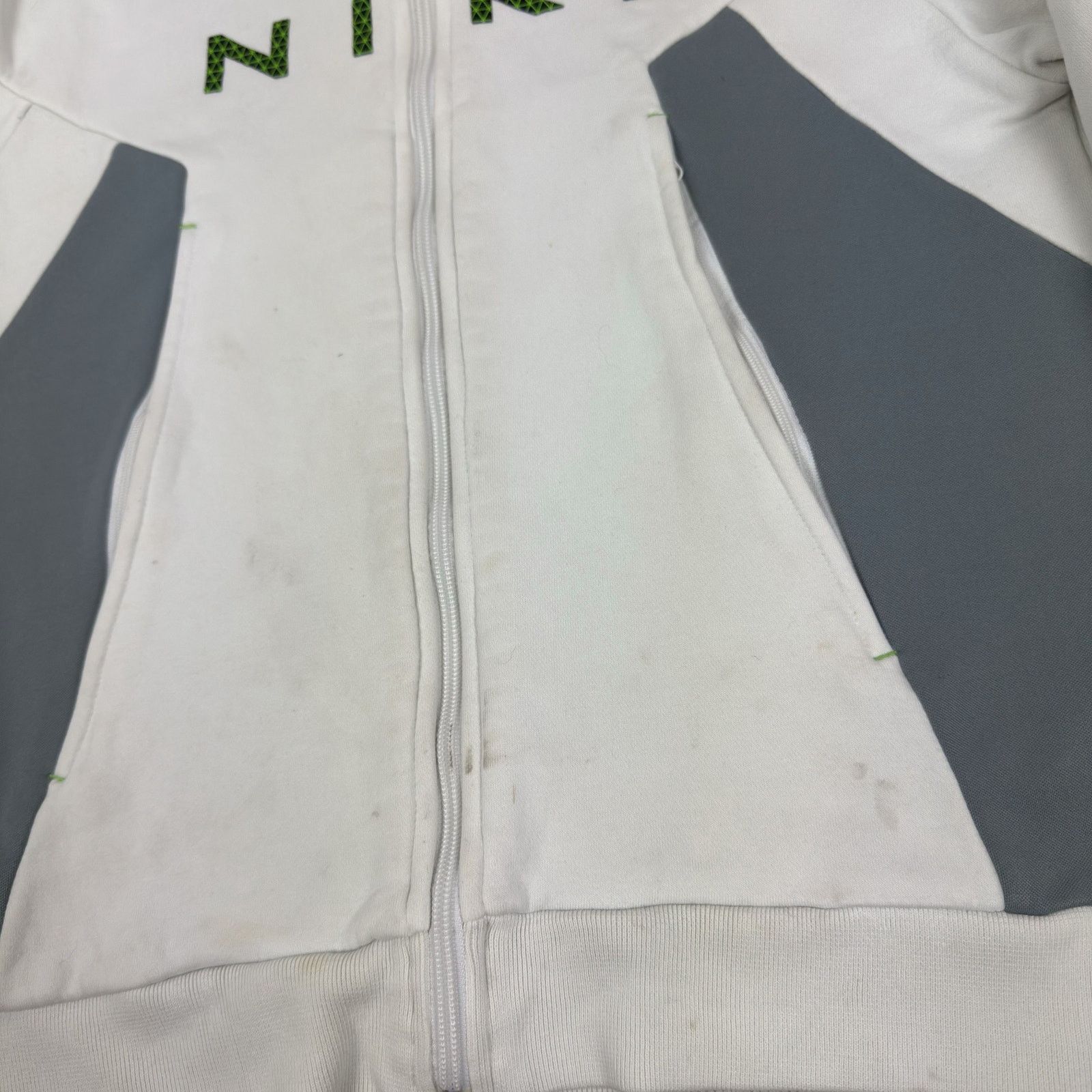 Nike Nike Gray Spellout Fleece Lined Full Zip Jacket Size US XXS / EU 40 - 5 Thumbnail