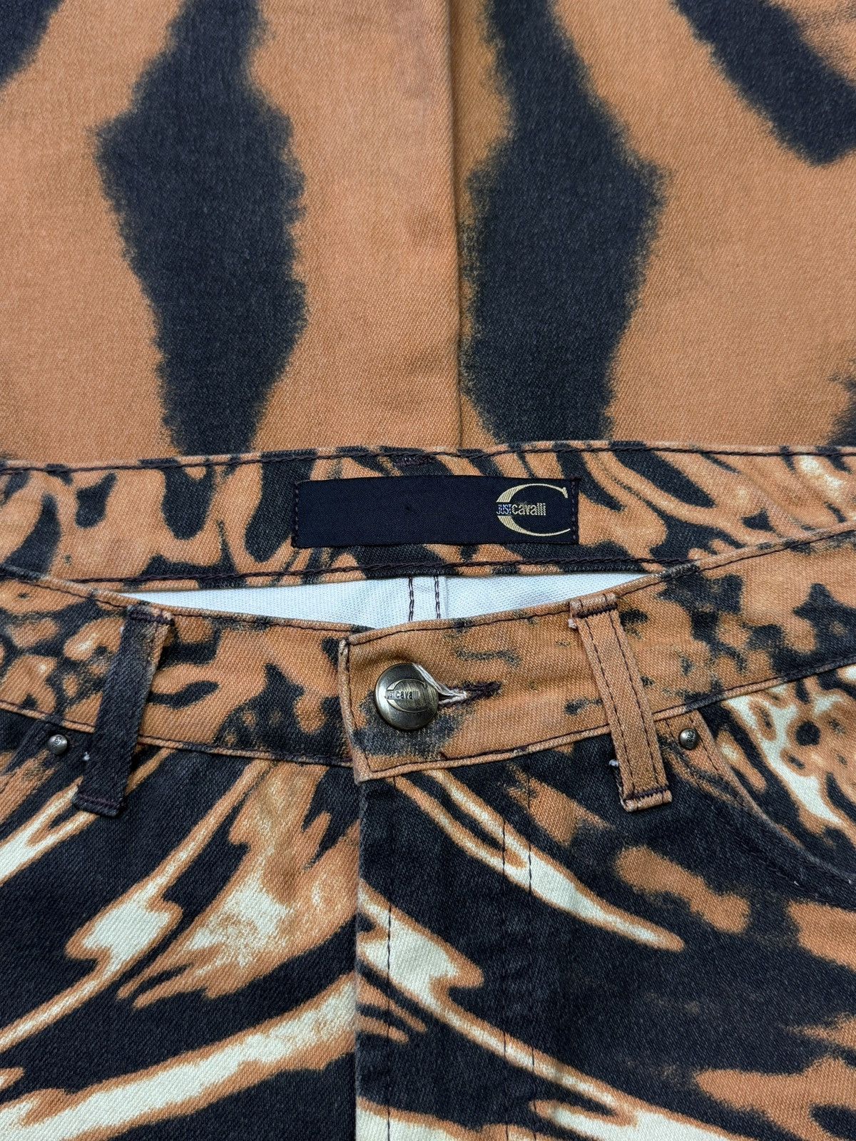 Roberto Cavalli Roberto Cavalli S/S2002 Flared Psychedelic Lava Denim Jeans Size US 32 / EU 48 - 12 Thumbnail