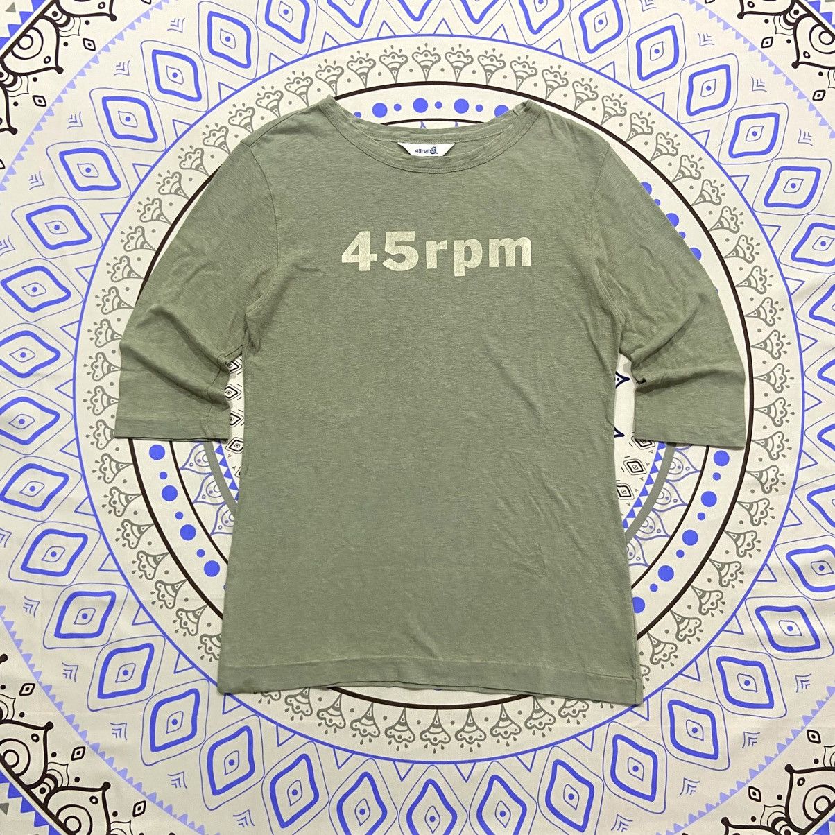45rpm × Japanese Brand × Vintage Vintage 90s 45rpm Spellout 3/4 Sleeve Size US S / EU 44-46 / 1 - 1 Thumbnail