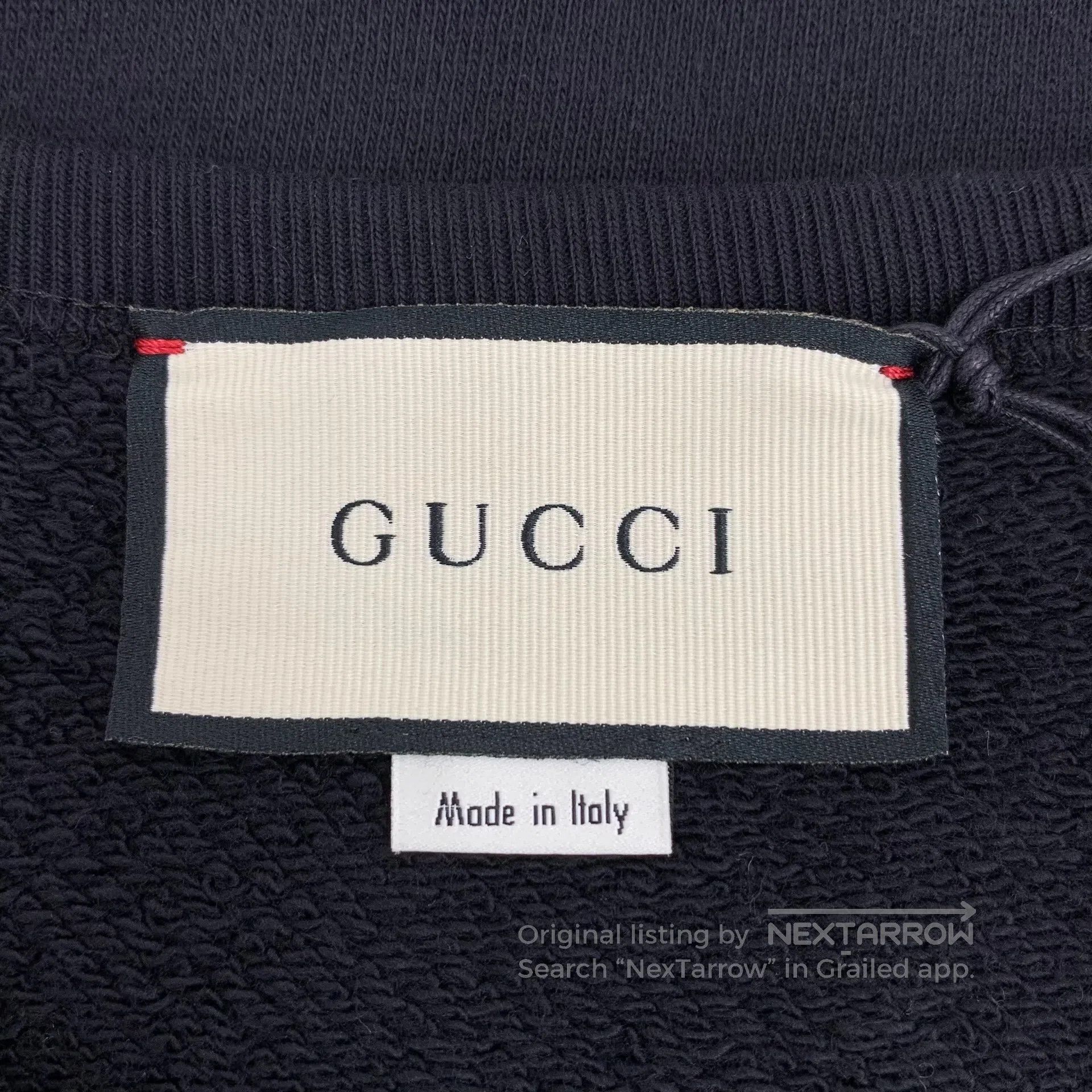 Gucci Guicci Black Logo Letter Printed Cotton Round Neck Long Sl Size US S / EU 44-46 / 1 - 5 Thumbnail