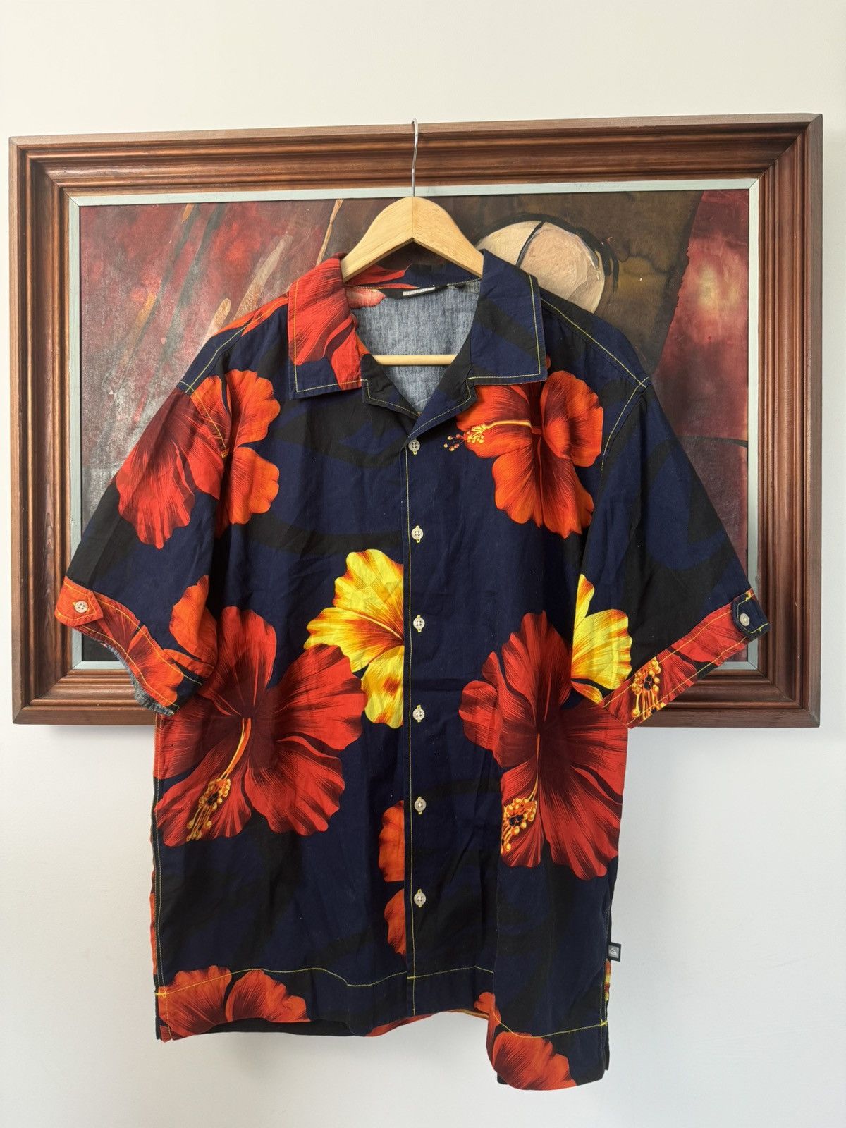 Quiksilver Vintage Button Up Shirt Hawai Floar Surf Quiksilver Skate Size US L / EU 52-54 / 3 - 1 Thumbnail