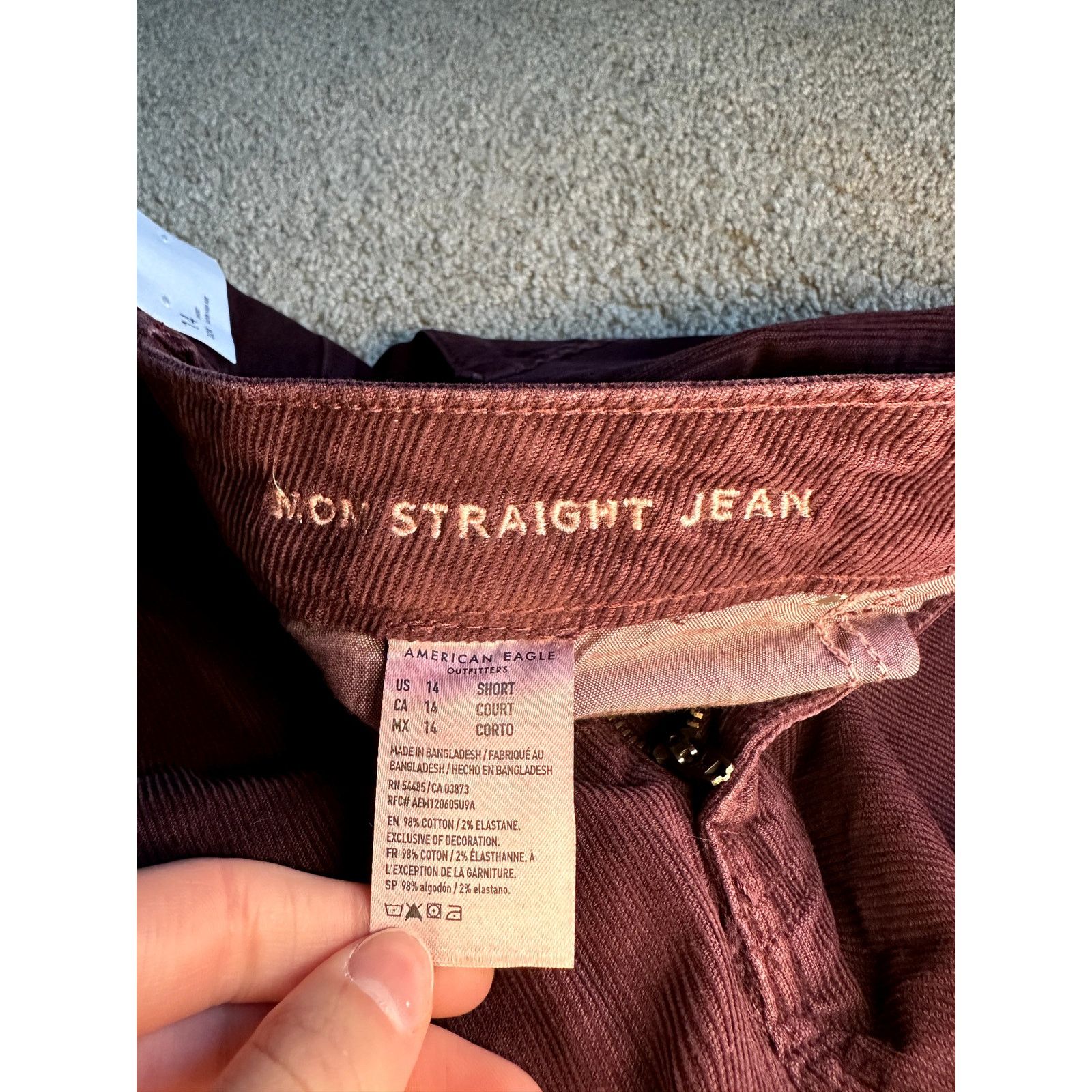 American Eagle Outfitters NWT American Eagle Outfitters Corduroy Straight Mom Jeans 14 Size 36" / US 14 / IT 50 - 7 Thumbnail