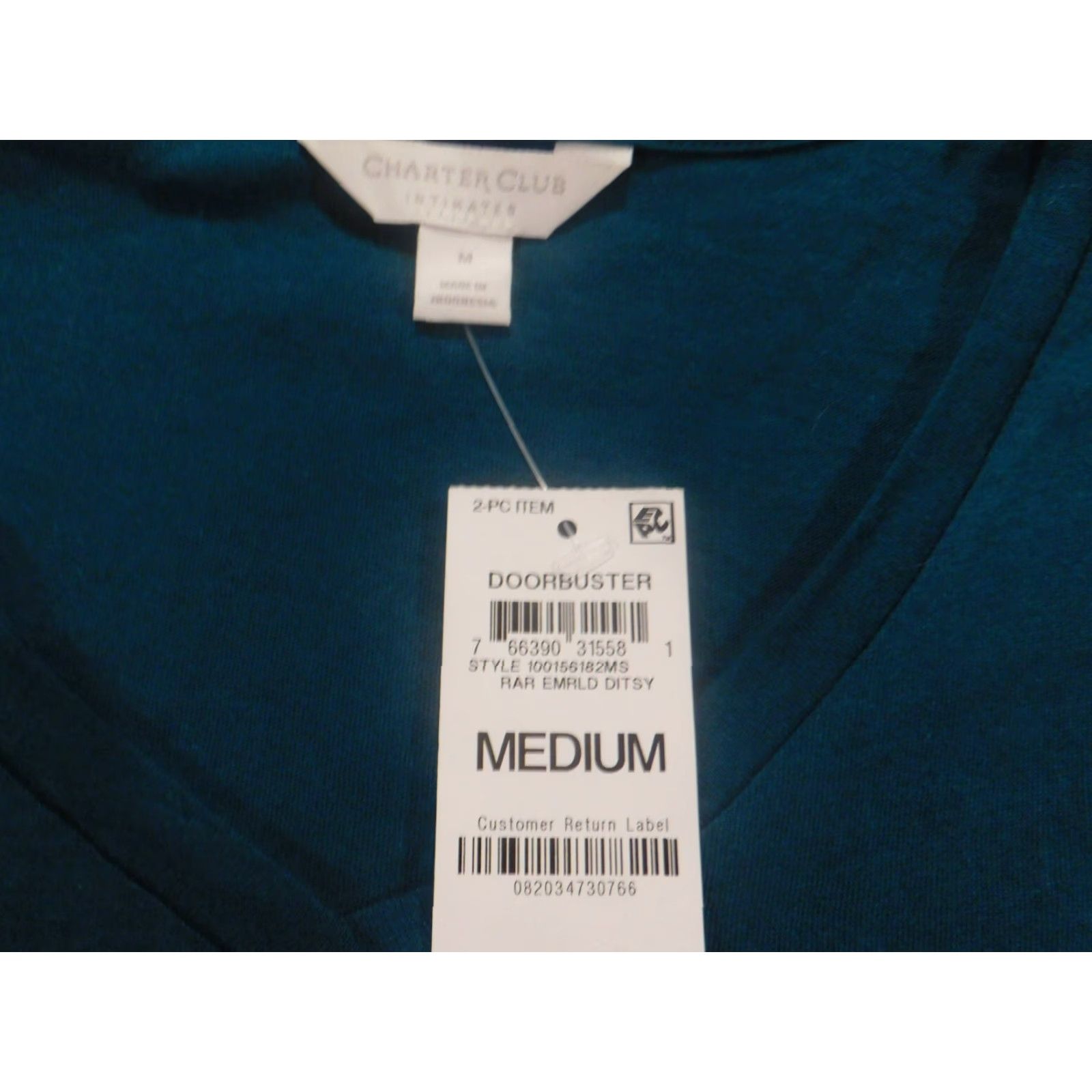 Charter Club Charter Club Womens Shirt M Blue Pullover Long Sleeve Blouse Knit Button Casual Pullover Regular Cotton Spandex Cap Sleeve Round Neck Crew Neck Size M / US 6-8 / IT 42-44 - 4 Thumbnail