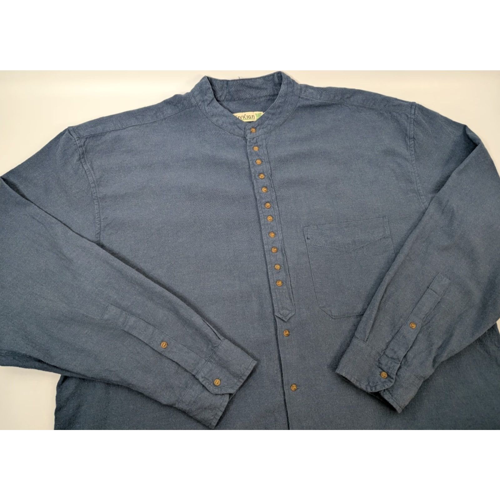 Vintage Civilian Shirt Mens 2XL Blue Long Sleeve Button-Up Pocket Vintage? No. Size US XXL / EU 58 / 5 - 2 Thumbnail