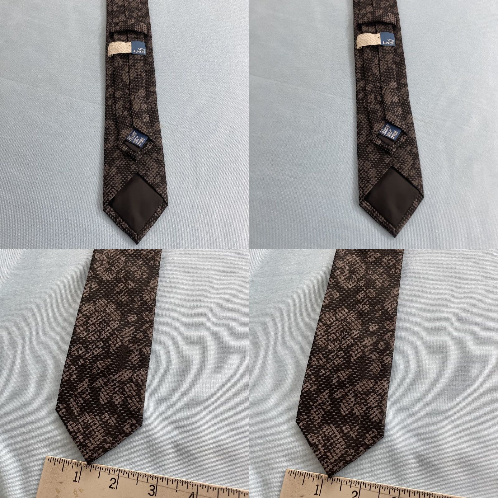 Vintage 14th Union Baroque Skinny Tie Black Silver Floral Metallic Cybergoth Club Necktie, Men, One Size, Wedding, Adjustable, Slim Tie, Size ONE SIZE - 10 Thumbnail