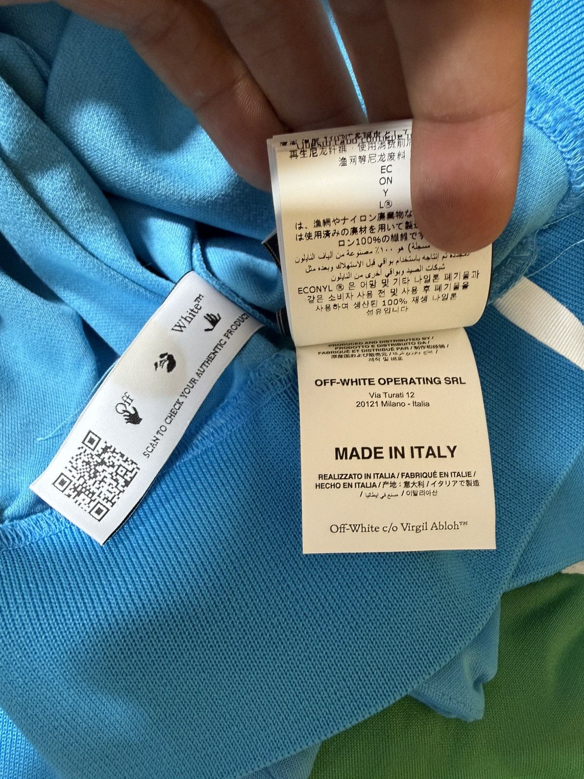 Off-White Off-White Hand Logo Hoodie Blue Size US XL / EU 56 / 4 - 11 Thumbnail
