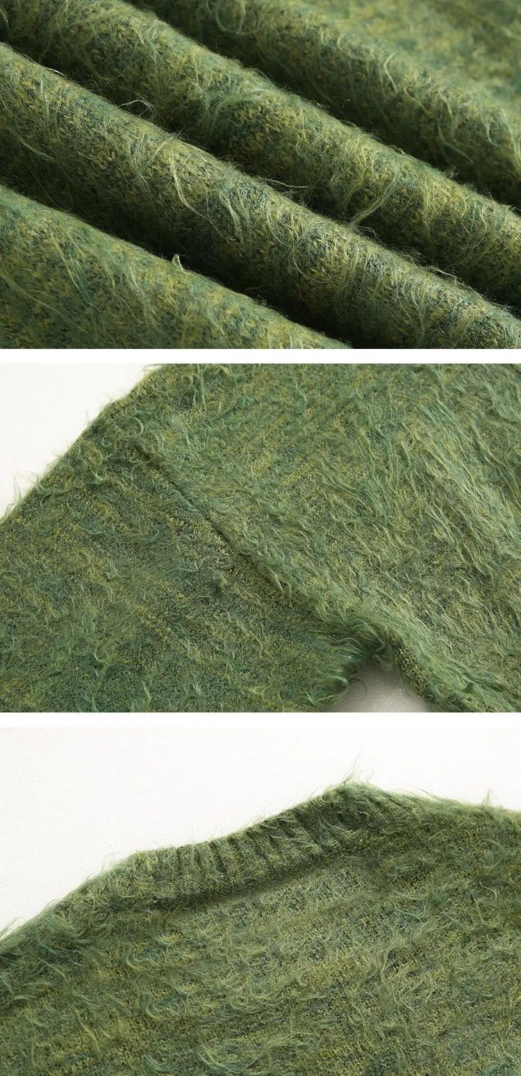 Vintage Green Mohair Knit Sweater Y2k streetwear Size US L / EU 52-54 / 3 - 6 Thumbnail
