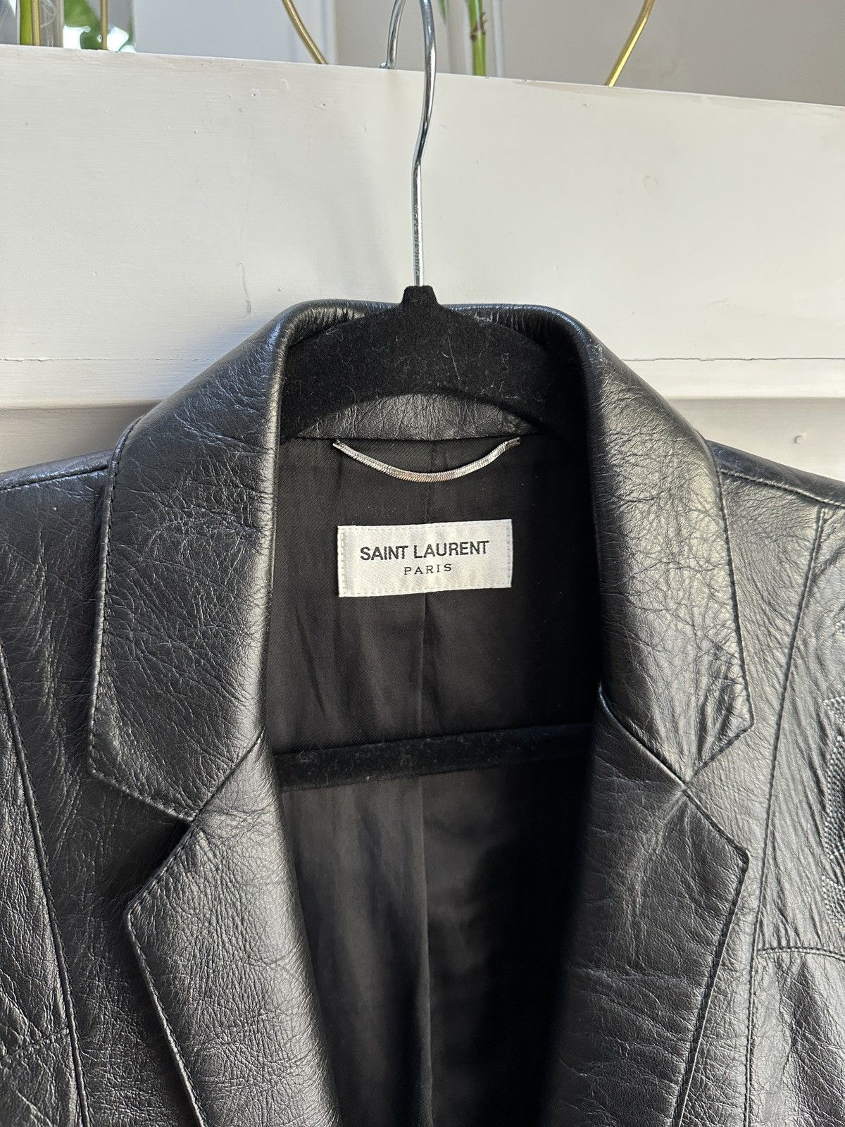 Saint Laurent Paris SS19 Leather Jacket Blazer Western Detail Size US M / EU 48-50 / 2 - 4 Thumbnail