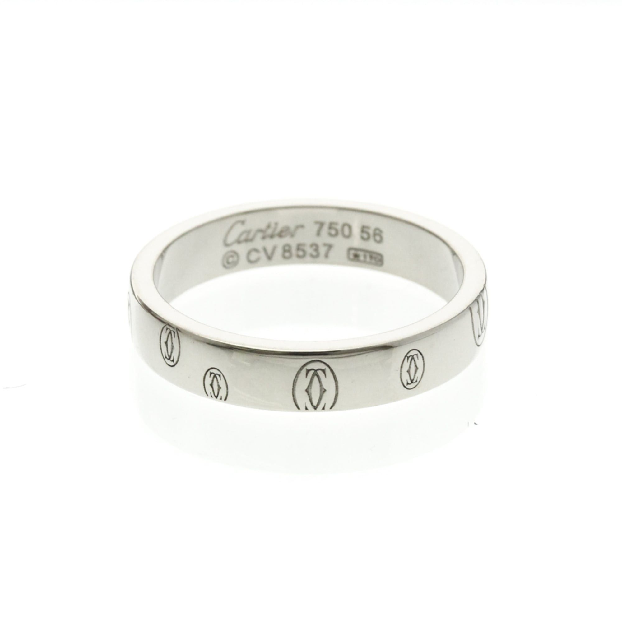 Cartier Happy Birthday White Gold (18K) Fashion No Stone Band Ring Silver, Women's