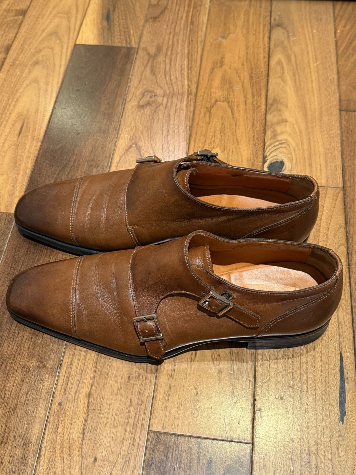 Santoni Santoni Men's brown leather double-buckle shoe Size US 10 / EU 43 - 5 Thumbnail