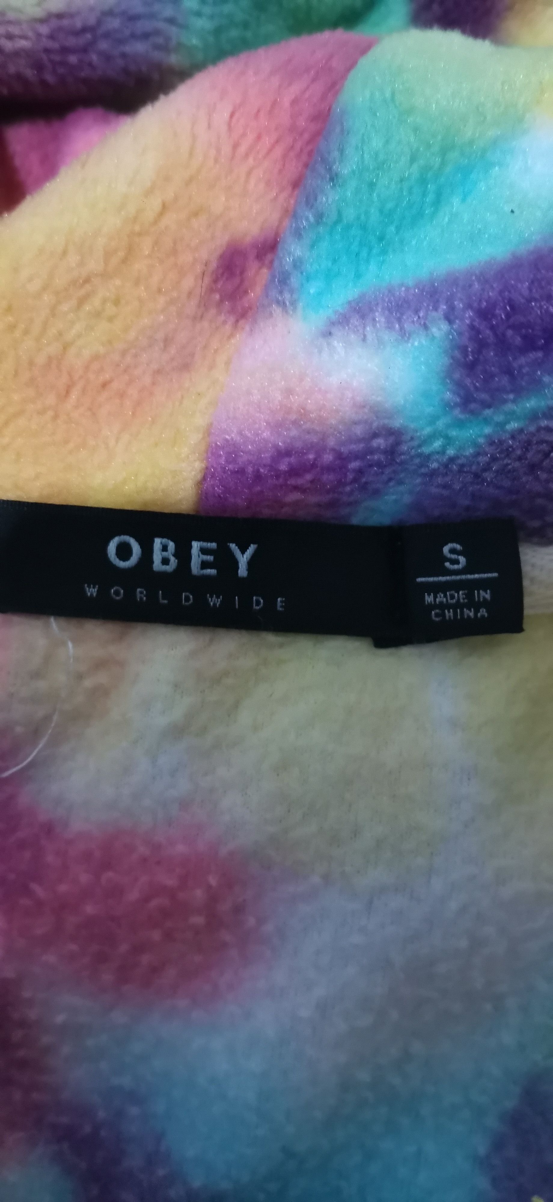 Obey Obey Women's Fleece Pullover Hoodie Russett Rainbow Tie Dye Size S / US 4 / IT 40 - 4 Thumbnail