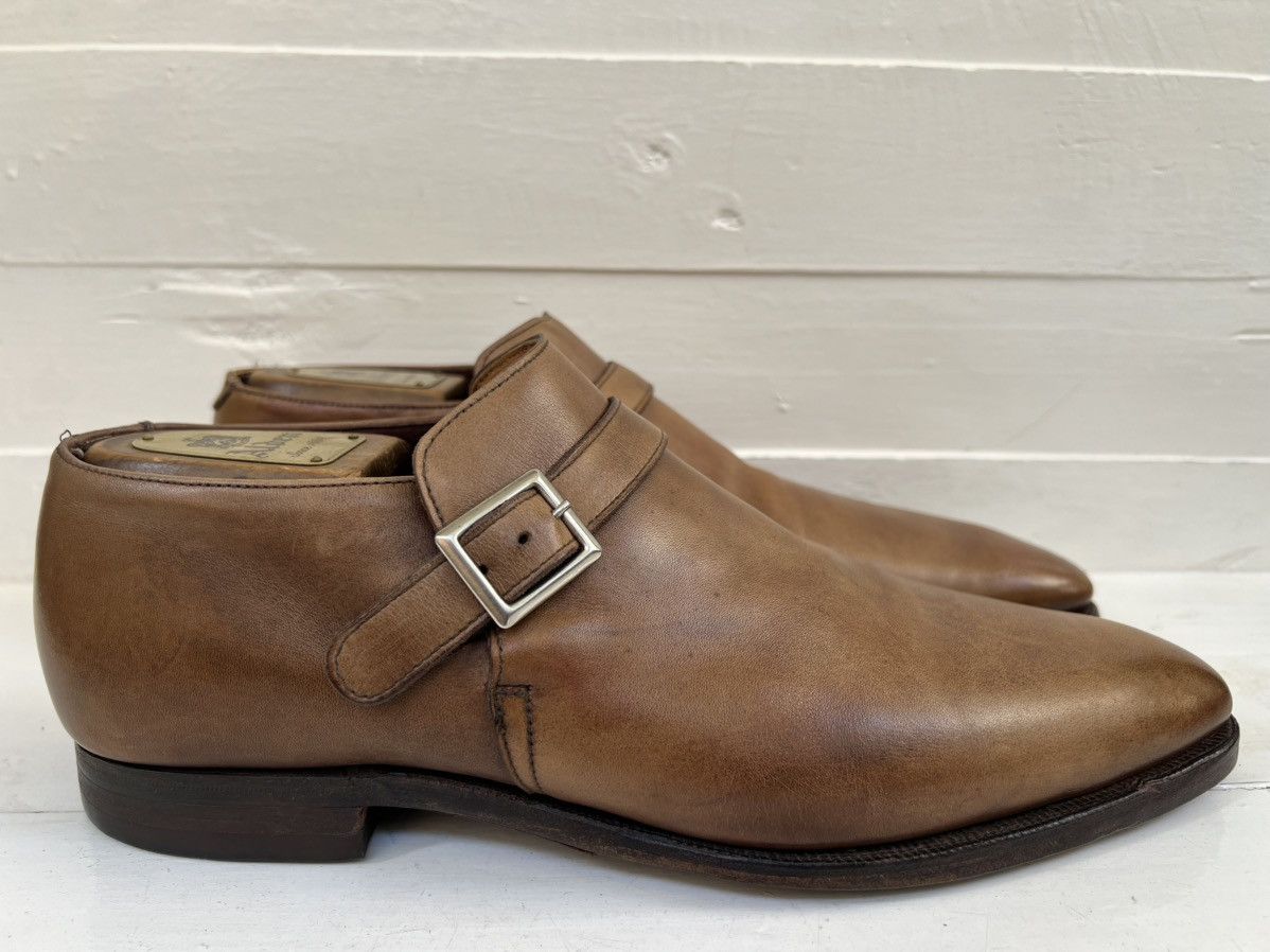 Crockett & Jones Crockett & Jones Portman Brown Leather Monk Strap Shoes Size US 8 / EU 41 - 6 Thumbnail