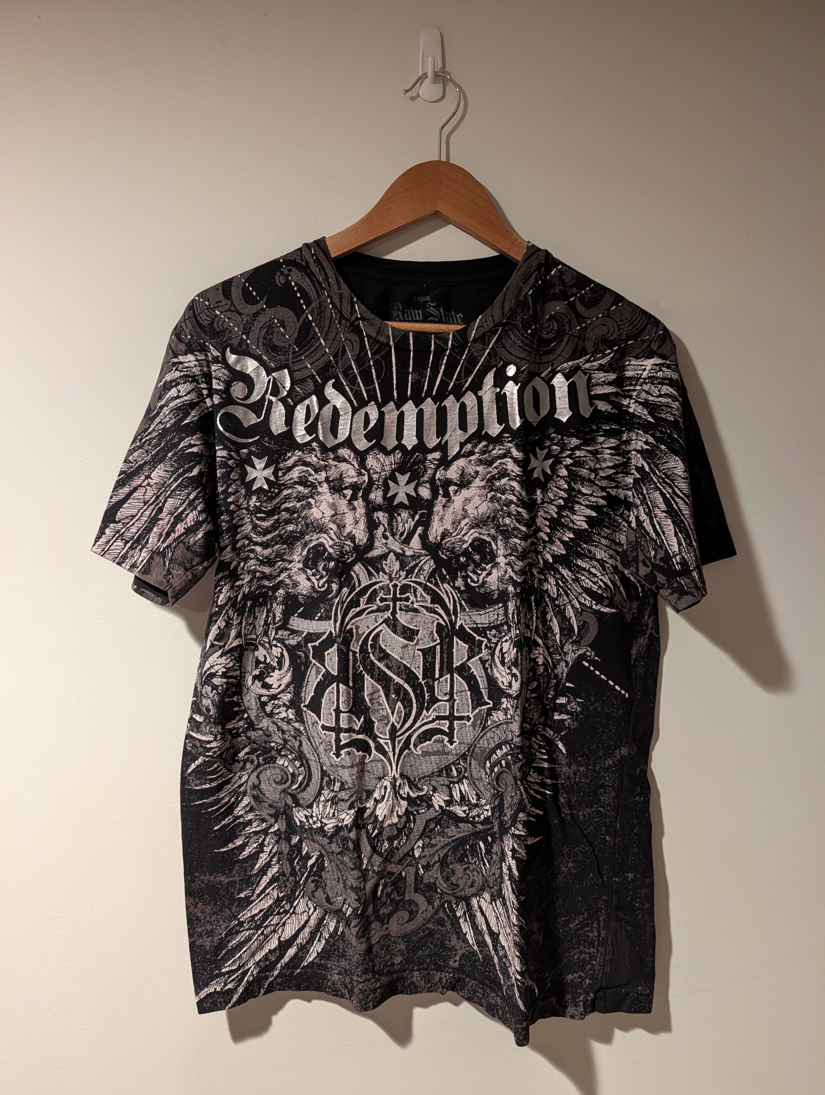 Raw State Vintage Raw State Redemption Winged Lions T-Shirt Y2K Gothic Size US L / EU 52-54 / 3 - 1 Thumbnail