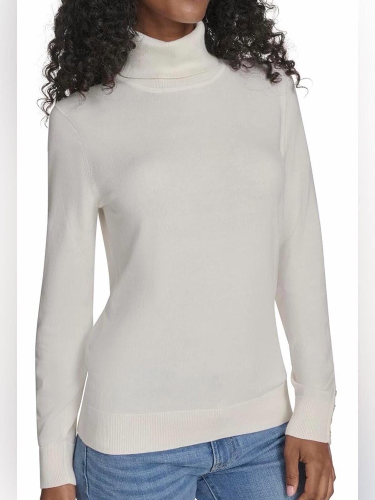 Tommy Hilfiger Tommy Hilfiger / Turtleneck Sweater / Ivory Size M / US 6-8 / IT 42-44 - 5 Thumbnail