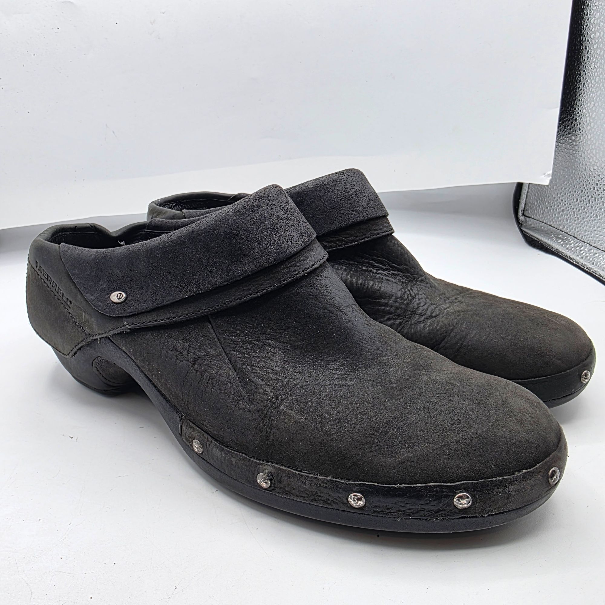 Merrell Merrell Black Leather Luxe Wrap Womens Size 9.5 Black Slip O Size US 9.5 / IT 39.5 - 1 Thumbnail