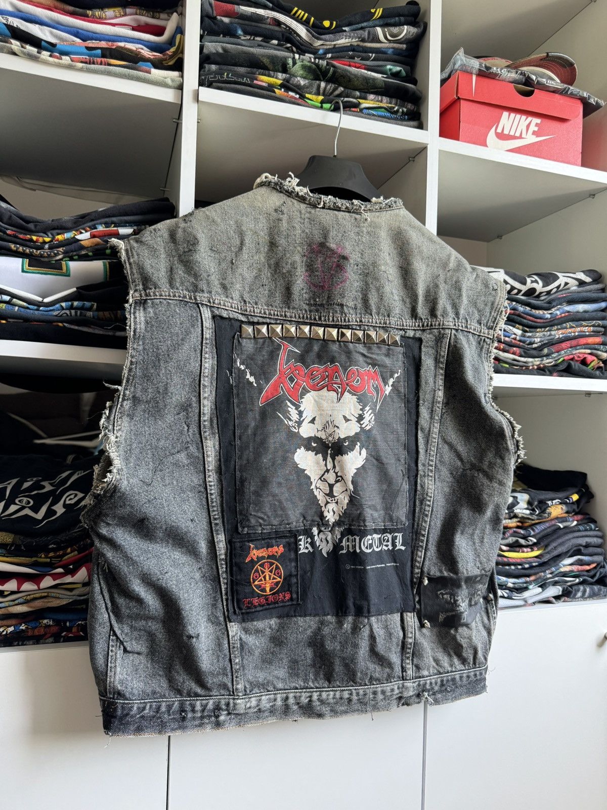 Vintage 90s Venom Black Metal Punk Patched Vest