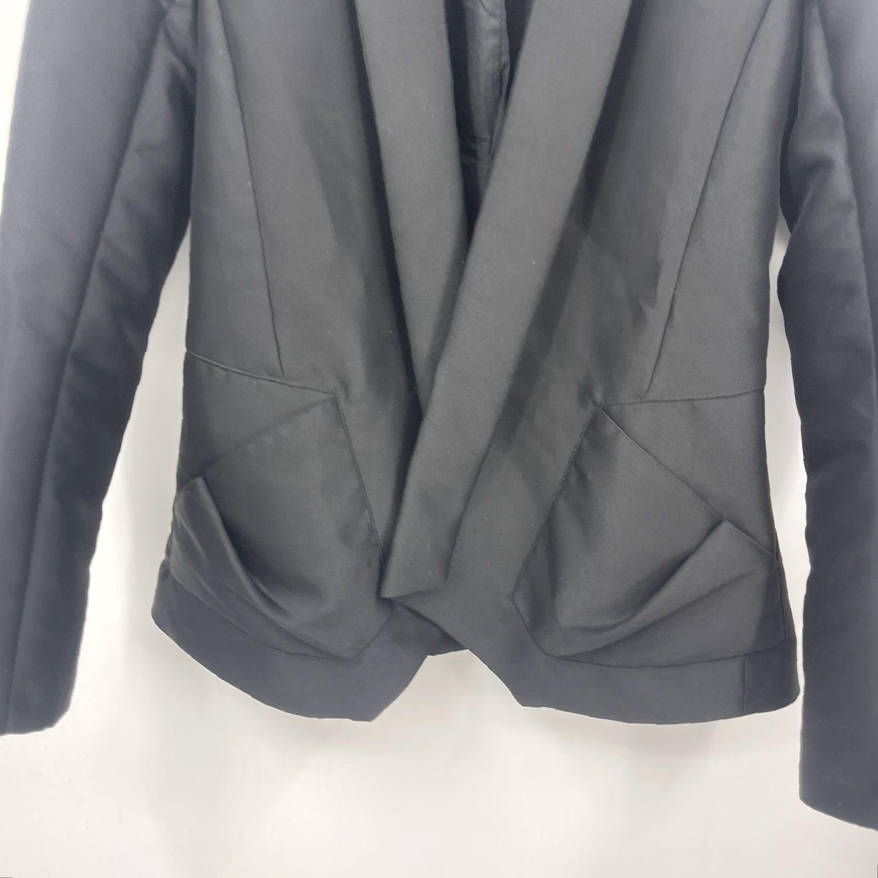 Vintage VINTAGE Alexandre Plokhov Blazer Women’s Medium Black Wool Blend Formal Suit Jacket Mens Style Elegant Designer 2010s Size S / US 4 / IT 40 - 4 Thumbnail