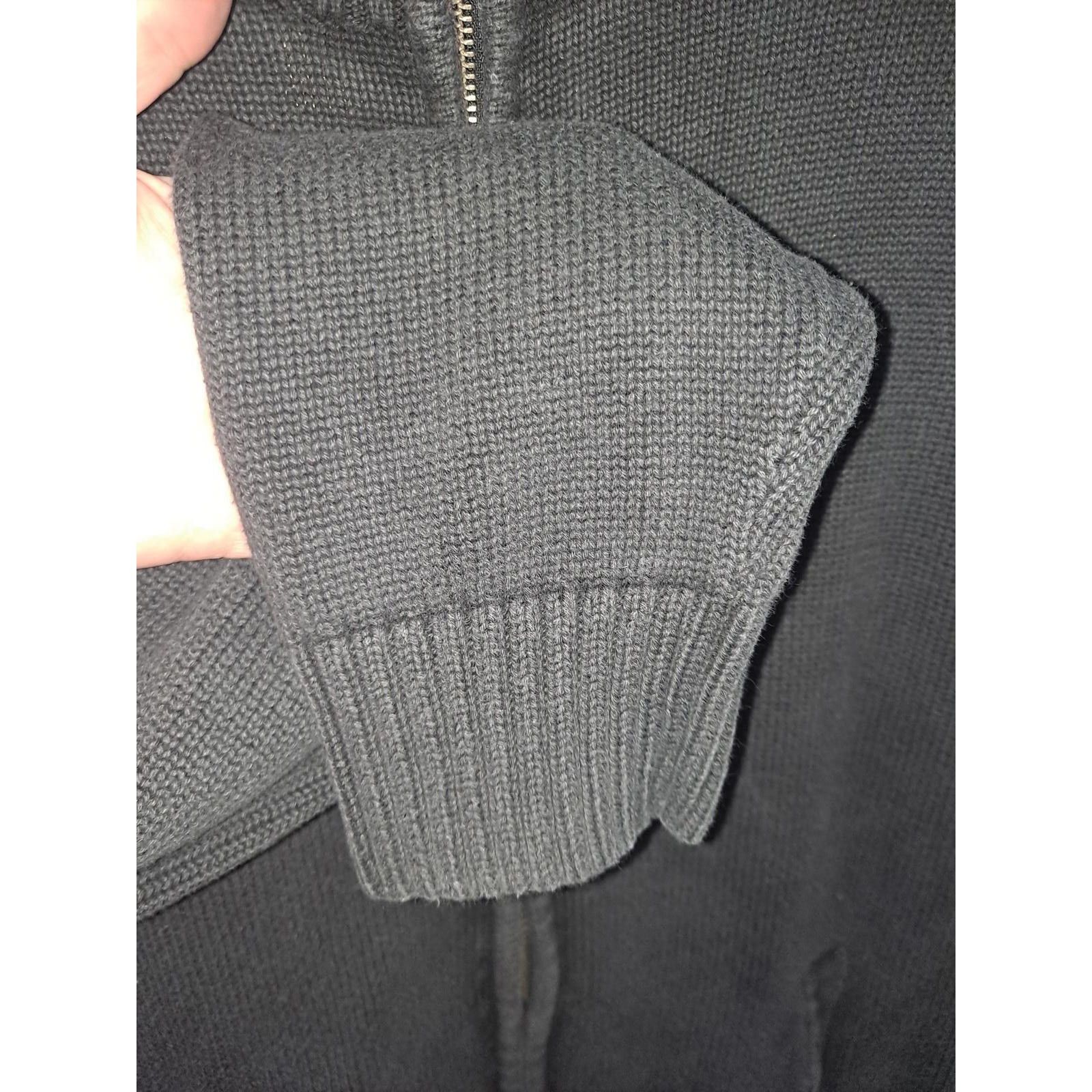 L.L. Bean L.L. Bean 100% Cotton Full Zip Black Knit Sweater Size Mediu Size US M / EU 48-50 / 2 - 4 Thumbnail