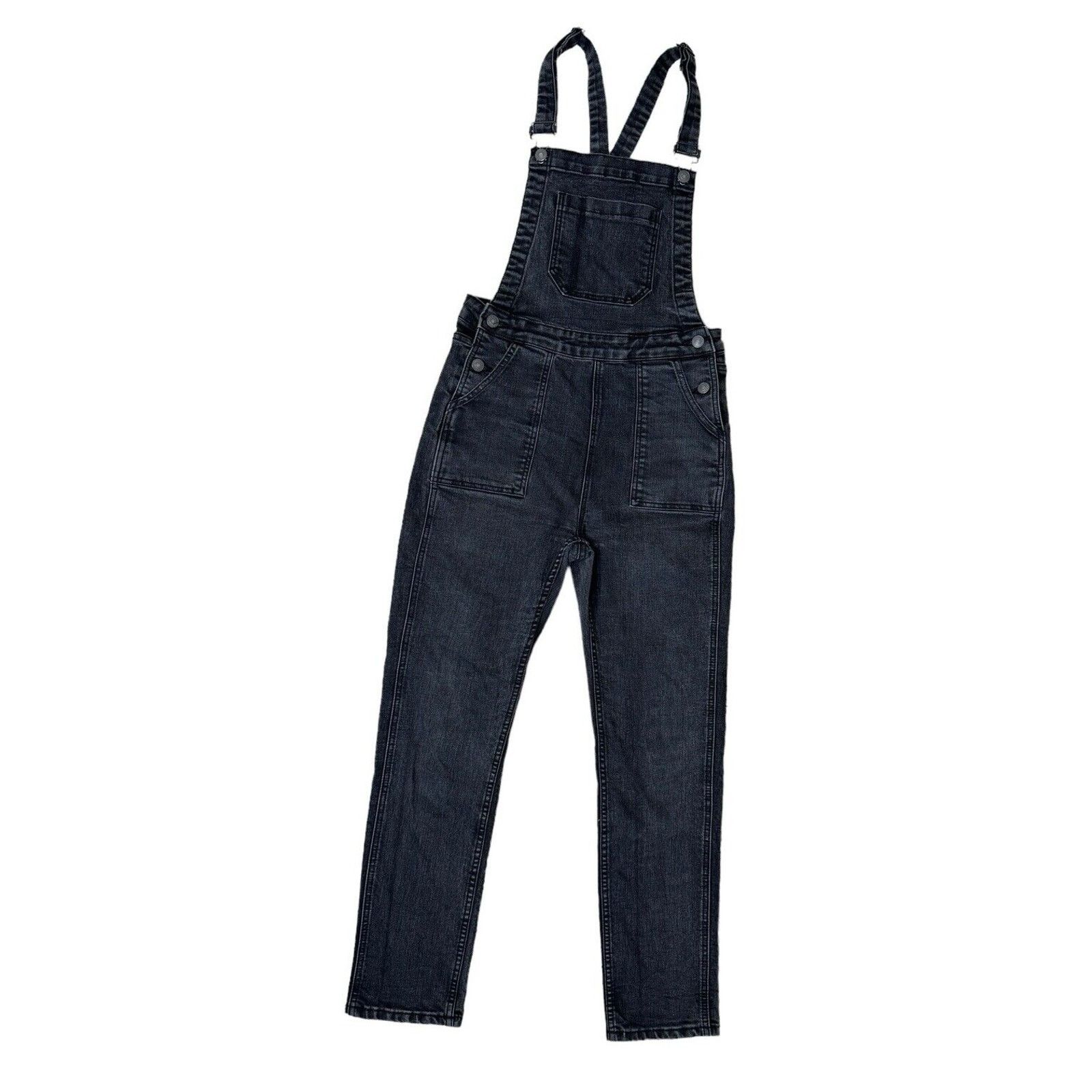 BRANDY MELVILLE Uma Slim Fit Overalls Washed Denim Black M