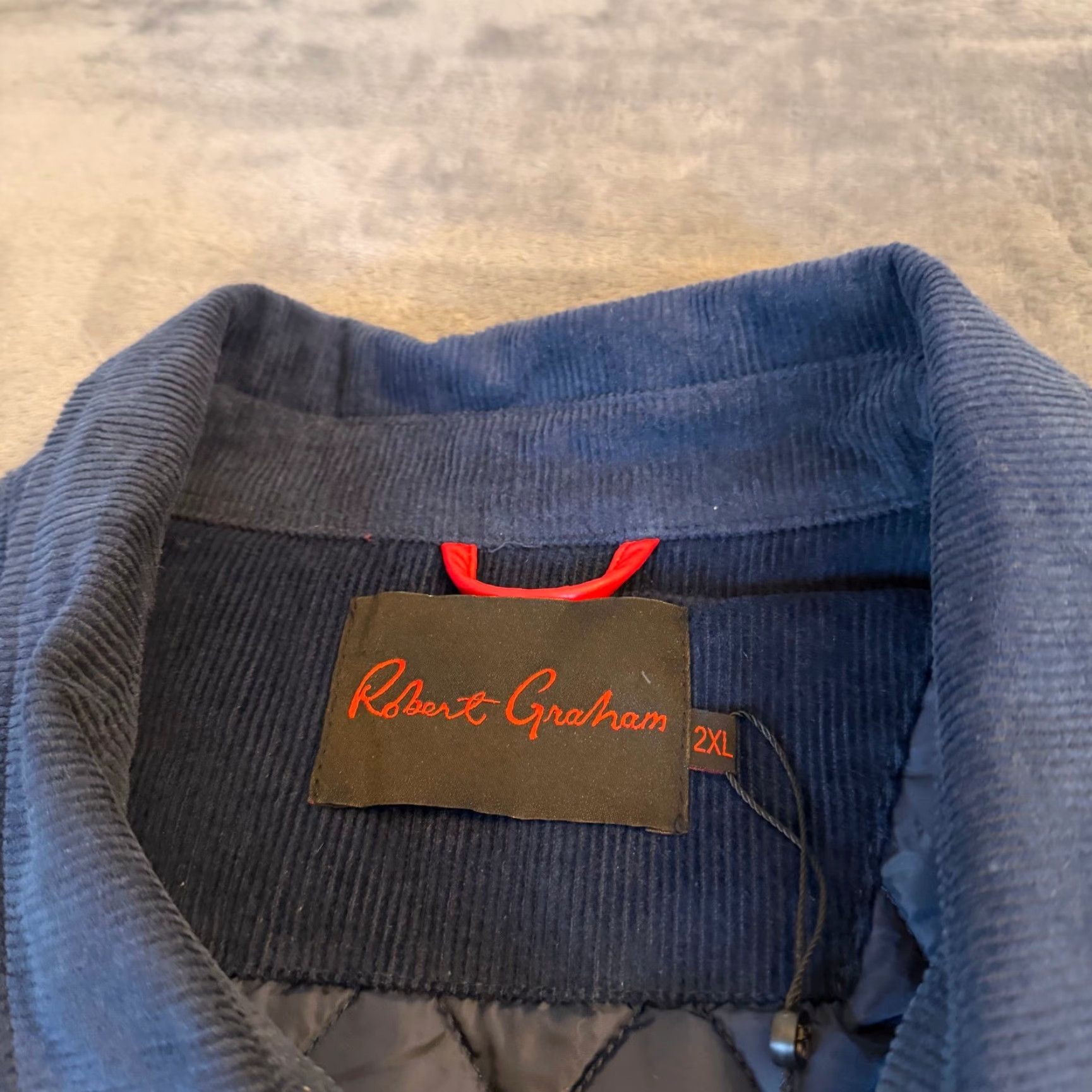 Robert Graham VINTAGE Robert Graham Navy Blue Corduroy Quilted Lined Shirt Jacket Mens 2XL NWT Size US XXL / EU 58 / 5 - 7 Thumbnail