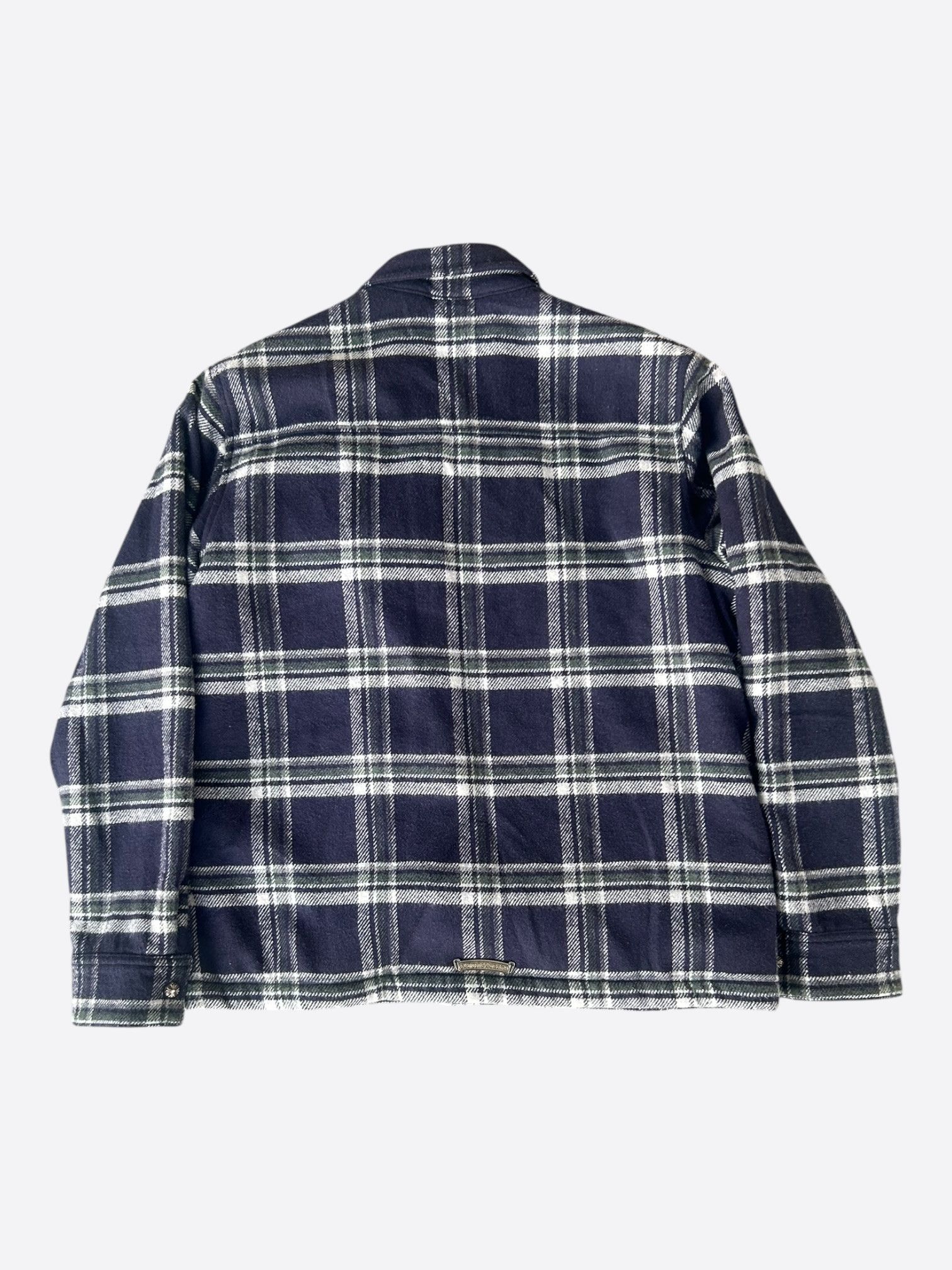 Chrome Hearts Chrome Hearts Navy & Green Plaid Sherpa Jacket Size US M / EU 48-50 / 2 - 2 Thumbnail
