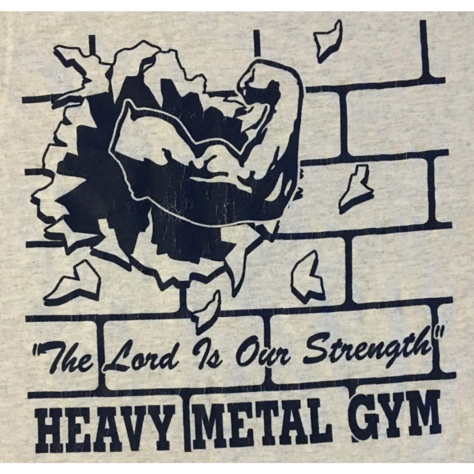 Vintage Vtg Heavy Metal Gym Lord Is Strength Faded Shirt M Jesus Christ Men T-Shirt Gray 90s Grunge Funny Religion Christianity Church Bible Size US M / EU 48-50 / 2 - 3 Thumbnail