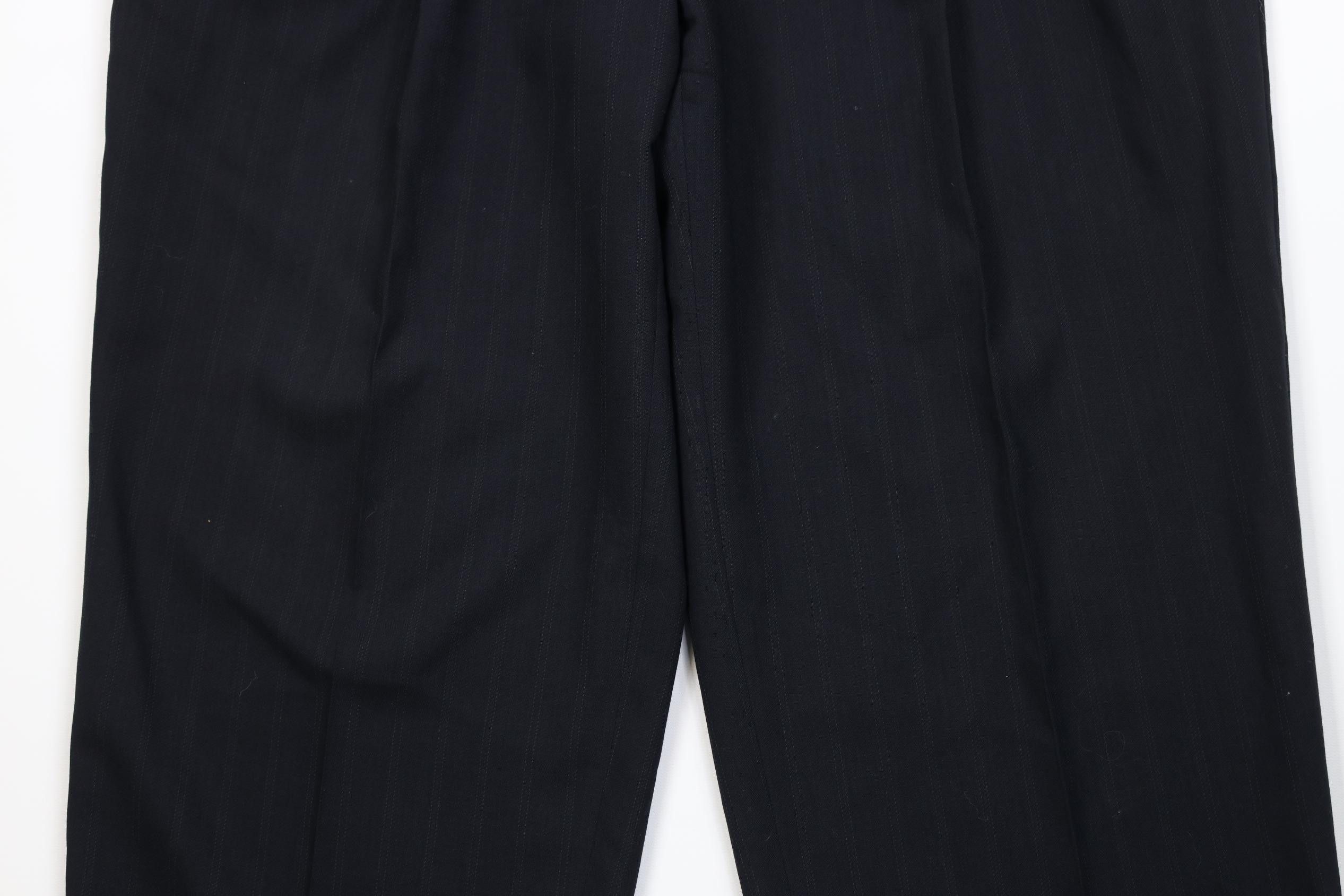 Armani Vintage 90s Mani Armani Striped Wide Leg Chino Pants Blue Size US 39 - 3 Thumbnail