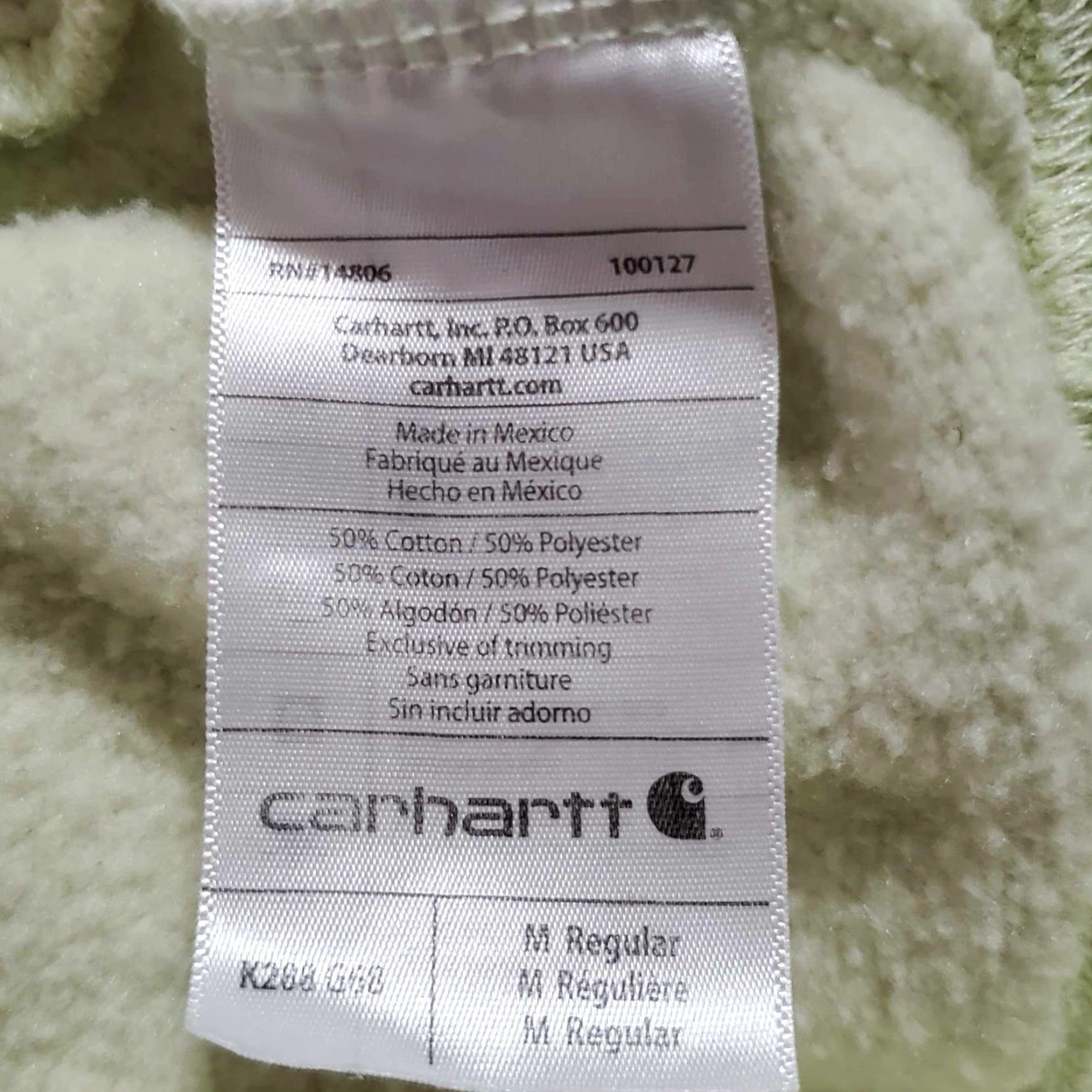 Carhartt Carhartt Hoodie Mens M Lime Color Solid Midweight Relaxed Fit Pullover Hooded with Pockets Logo EUC Size US M / EU 48-50 / 2 - 5 Thumbnail