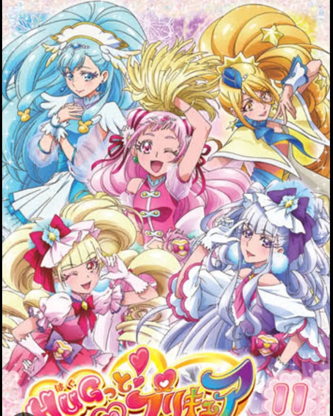 Anime × Japanese Brand Hug! Pretty Cure Group Art Big Print Anime Tees Size US L / EU 52-54 / 3 - 7 Thumbnail