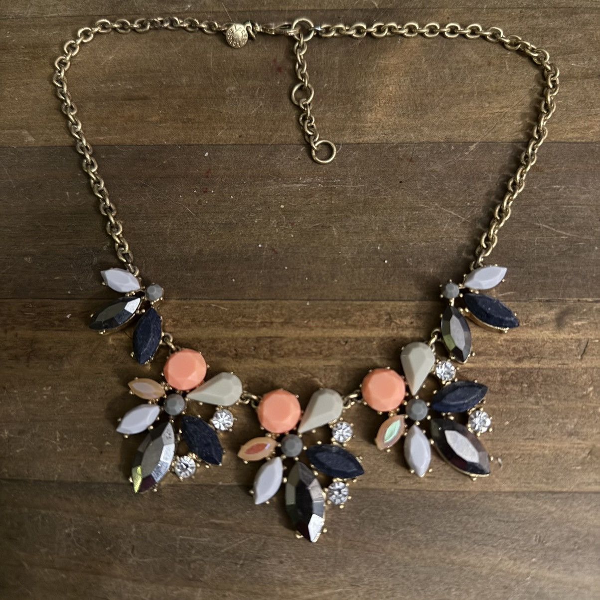 J.Crew J.Crew gold multicolor rhinestone floral statement necklace Size ONE SIZE - 3 Thumbnail