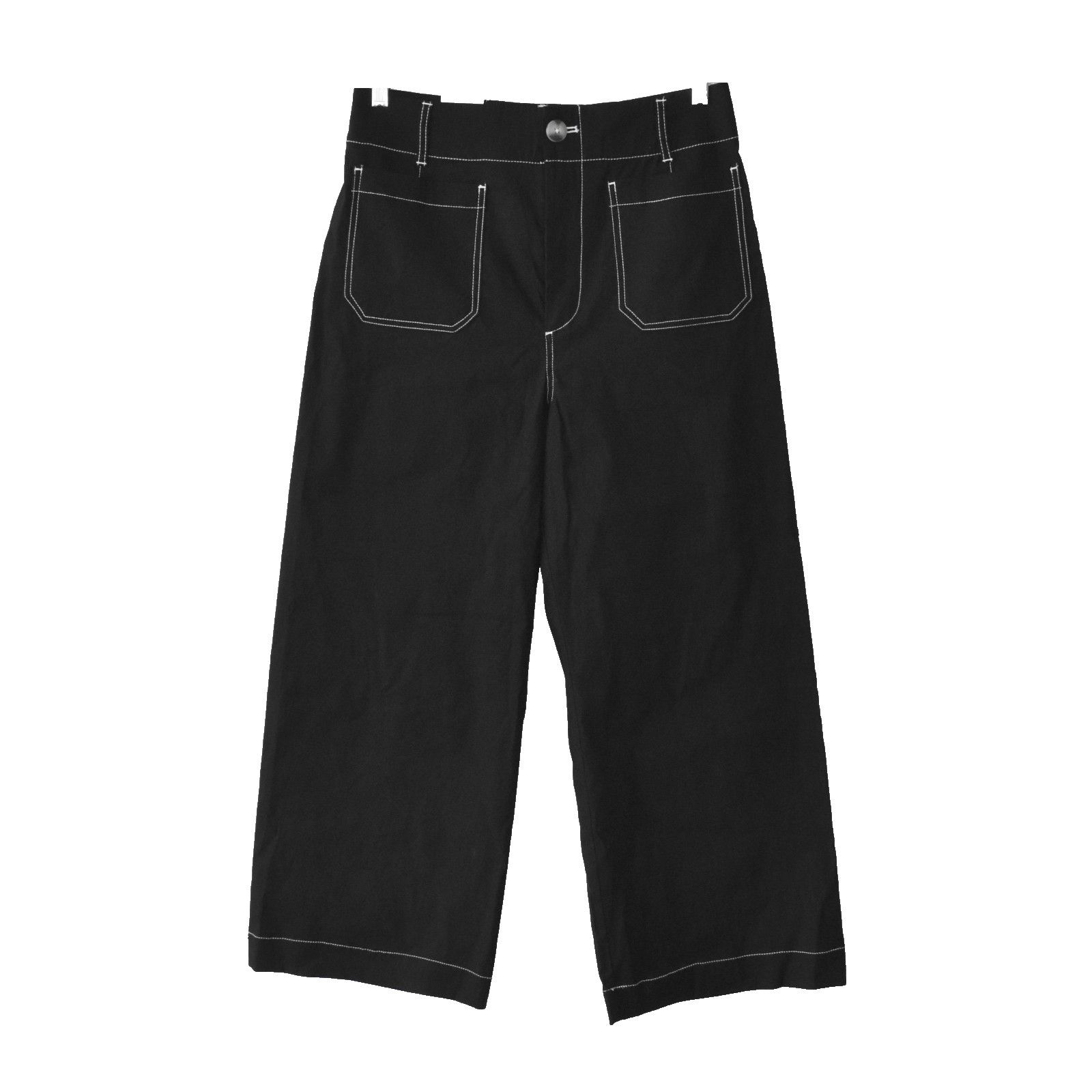 Anthropologie NWT MAEVE X ANTHROPOLOGIE Black Wide Leg Cropped Jeans Sz 31 Size 32" / US 10 / IT 46 - 1 Thumbnail