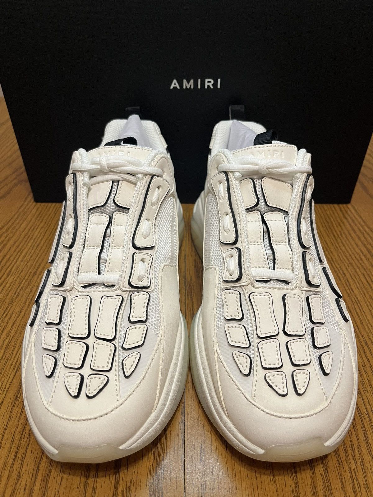 Amiri Amiri Bone Runner Sneaker (White/Black) Size US 14 / EU 47 - 2 Thumbnail