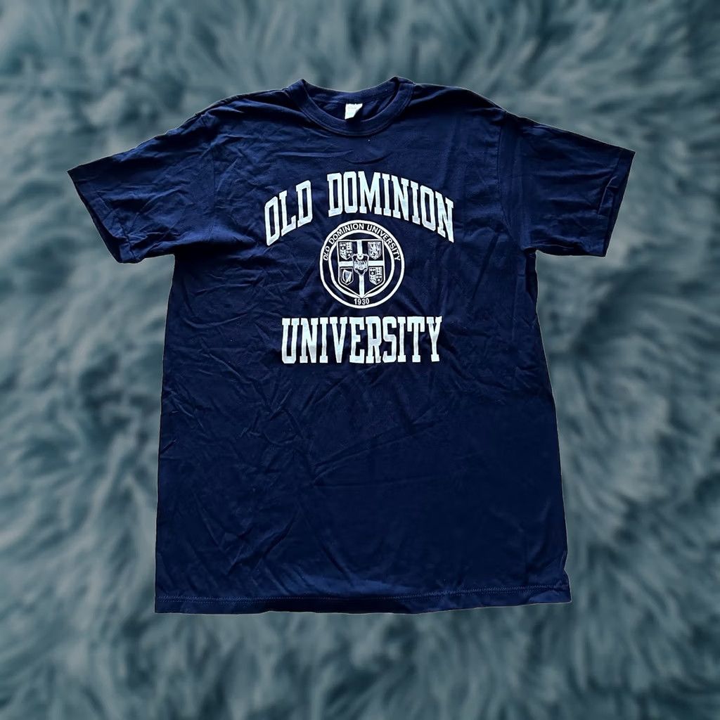 Champion VINTAGE Champion Old Dominion Mens XL Spell Out Short Sleeve T-Shirt Blue Size US XL / EU 56 / 4 - 1 Thumbnail