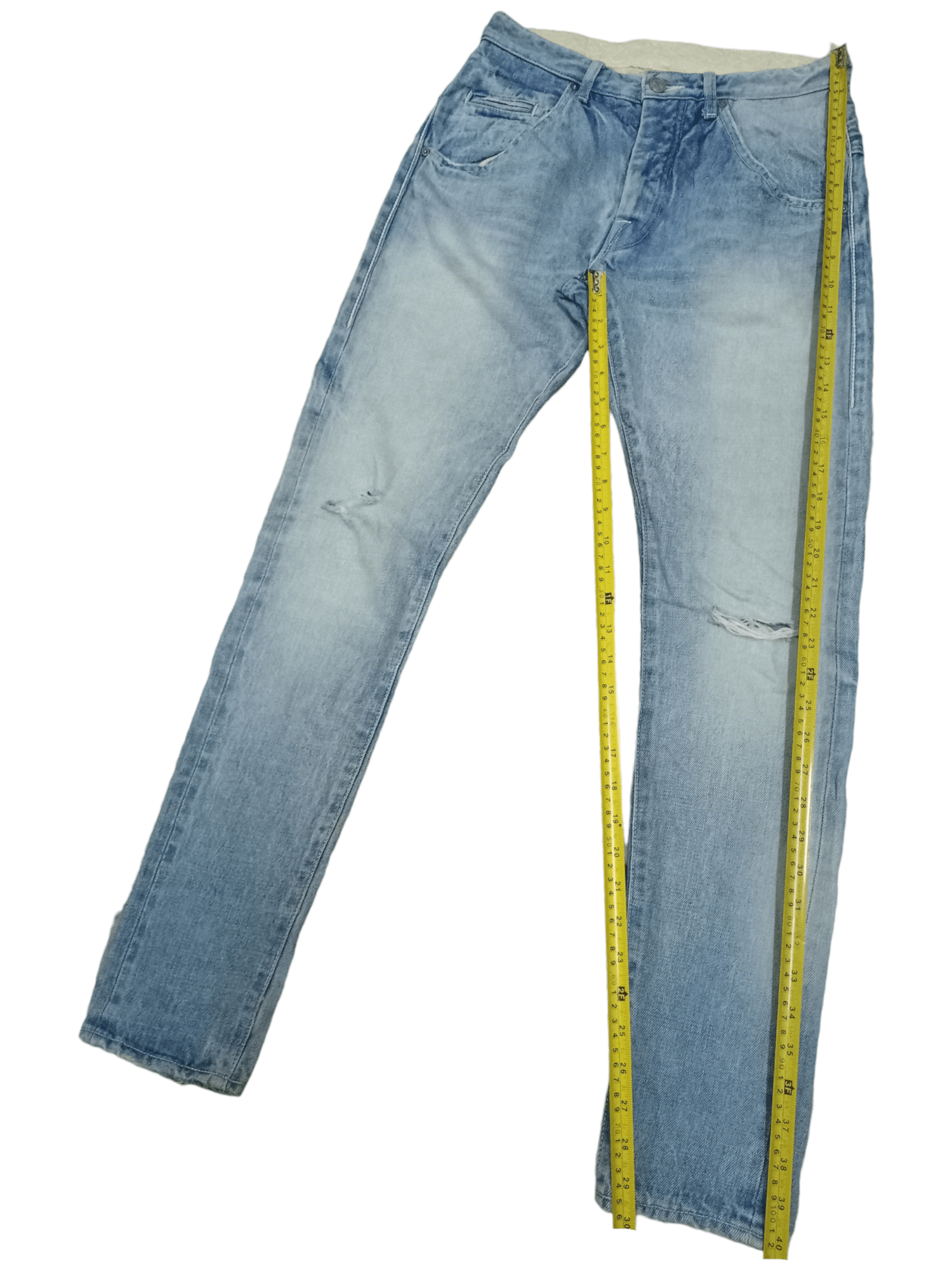 Designer × Japanese Brand × mina perhonen Vintage Japan Mina Perhonen Blue Wash Distress Selvedge Jean Size US 28 / EU 44 - 9 Thumbnail