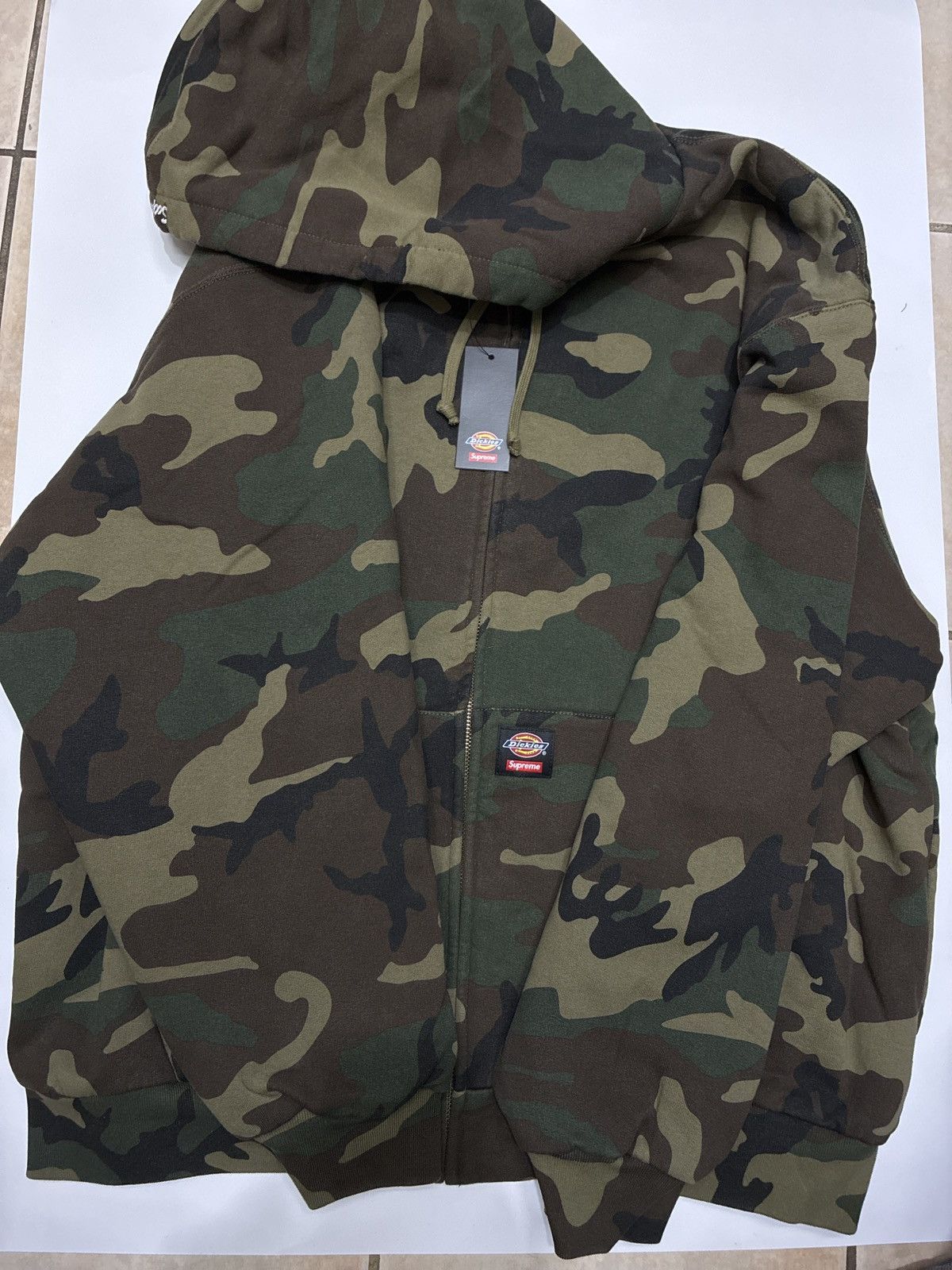 Dickies × Supreme Supreme Dickies Quilted Lined Zip Up Hooded Sweatshirt Camo Size US XL / EU 56 / 4 - 2 Thumbnail