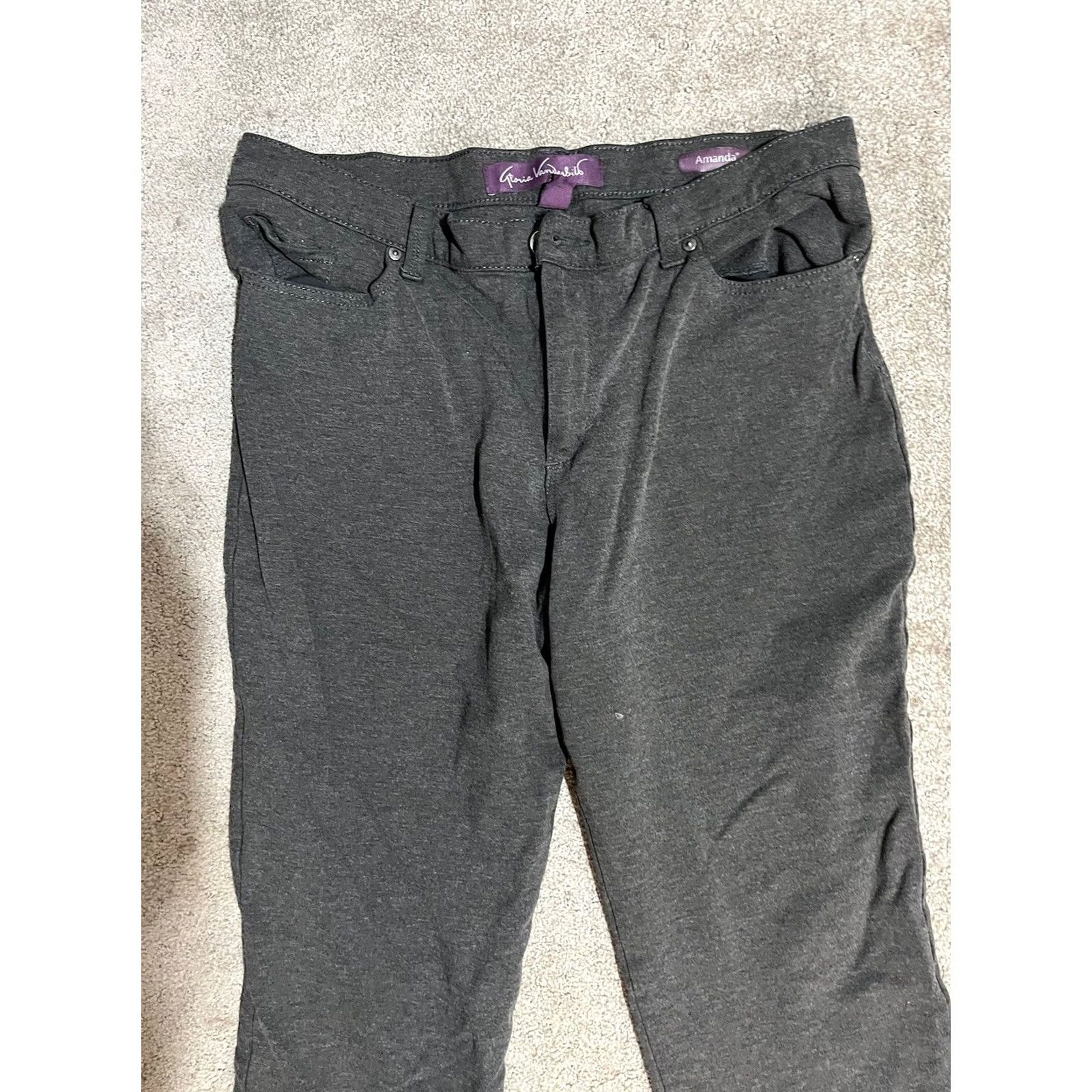 Gloria Vanderbilt Gloria Vanderbilt Amanda Denim Pants Slimming 14P L) Grey Viscose Nylon Size 36" / US 14 / IT 50 - 2 Thumbnail