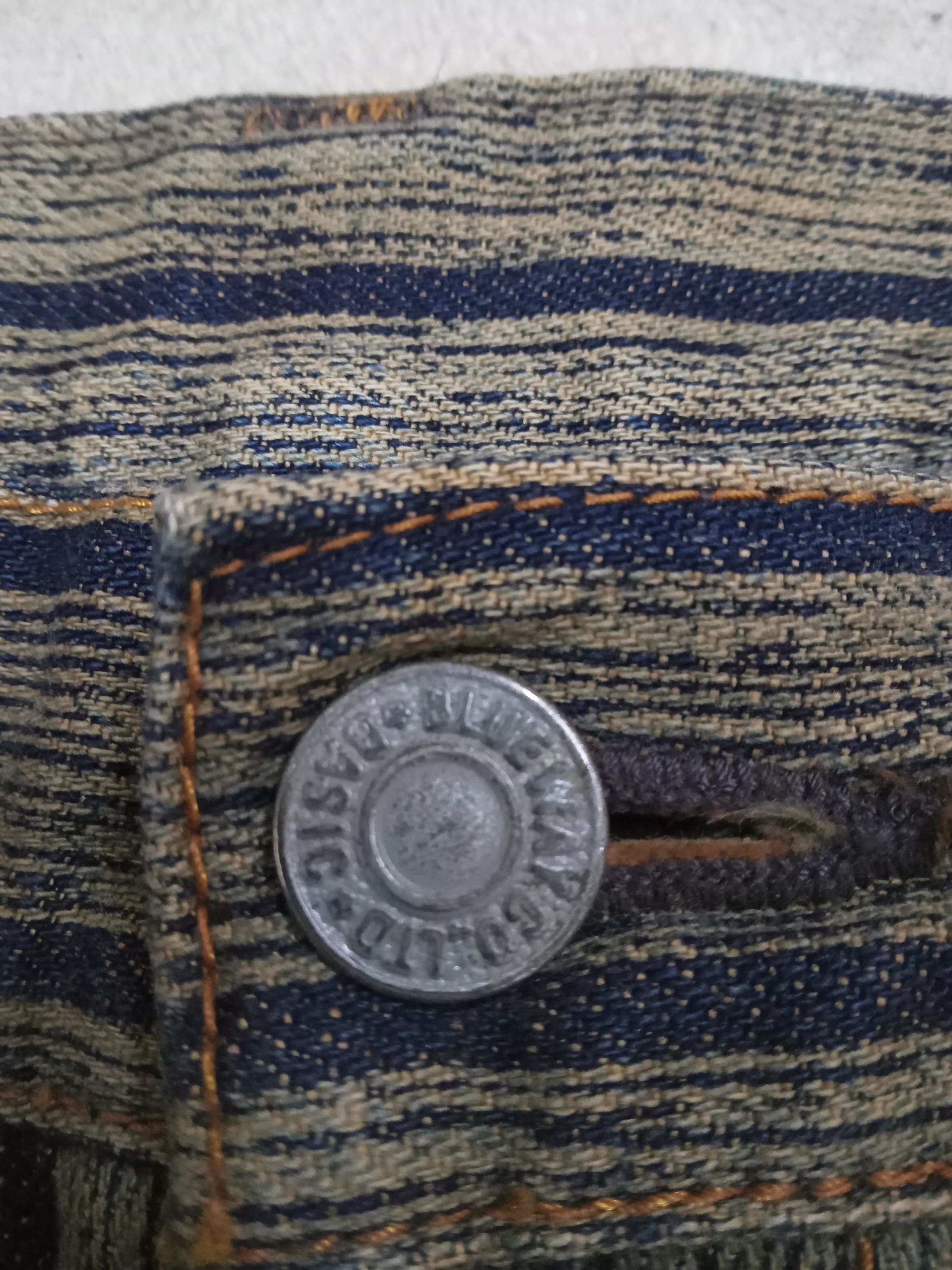 Japanese Brand Blue Way Stripes & Rusty Design Flare Jeans Size US 31 - 6 Thumbnail