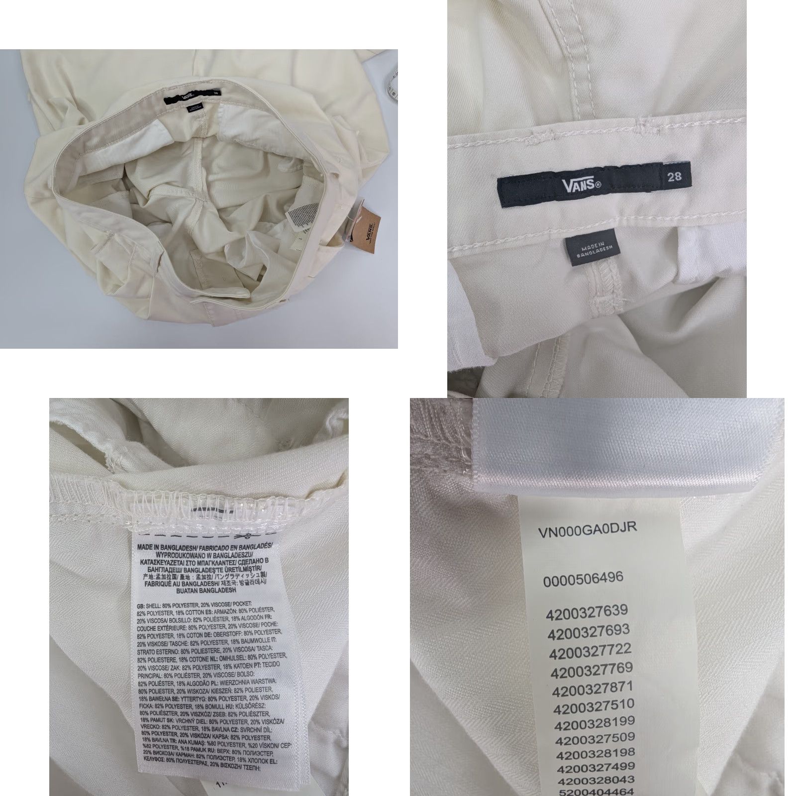 Vans VANS Chino Pants Hem Pleated Front Beige 28 WOMEN Regular Straight Logo NWT Size 26" / US 2 / IT 38 - 9 Thumbnail