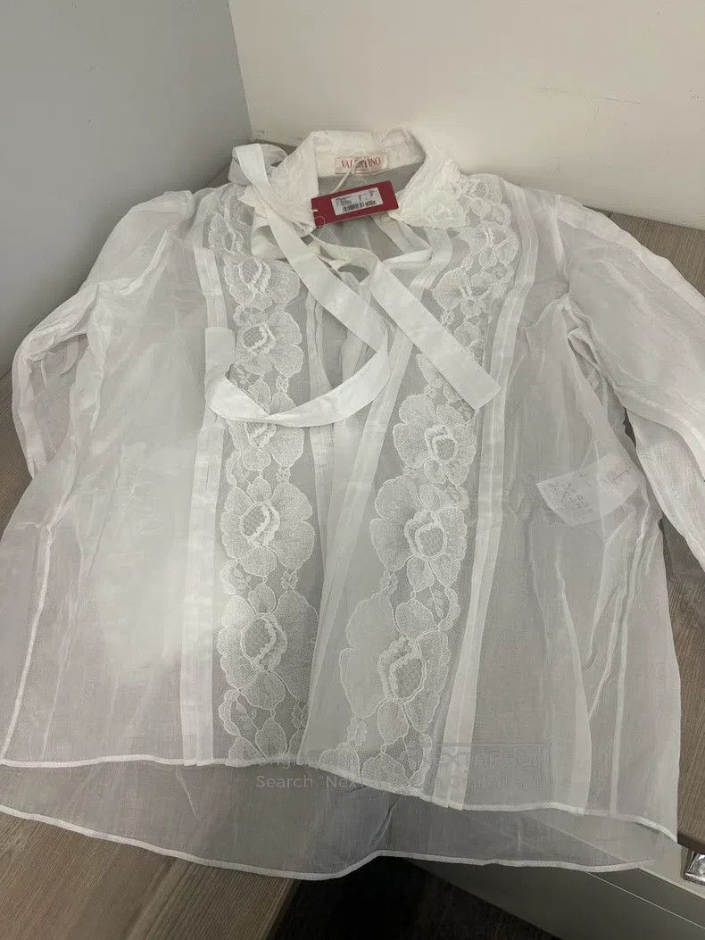 Valentino Valentino Lace embroidered patch lace-up long-sleeved shir Size M / US 6-8 / IT 42-44 - 4 Thumbnail