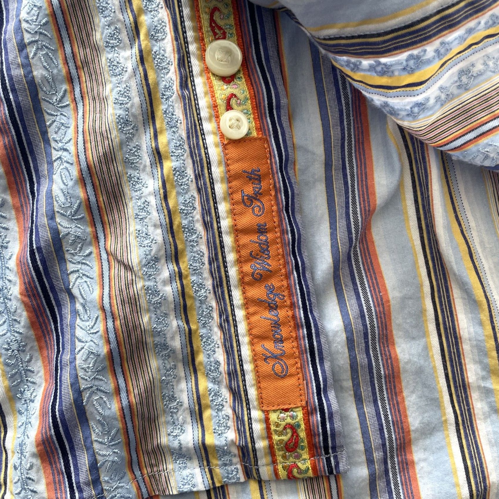 Robert Graham Robert Graham Striped Shirt Mens Medium Long Sleeve Button-Up Embroidered Colorful Casual Formal Size US M / EU 48-50 / 2 - 5 Thumbnail