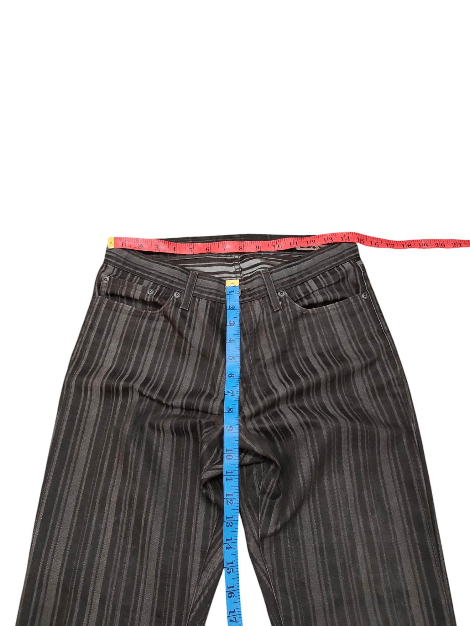 semanticdesign Flare Pants Semantic Design Japan Striped Denim Bootcut Lgb Size US 30 / EU 46 - 14 Thumbnail