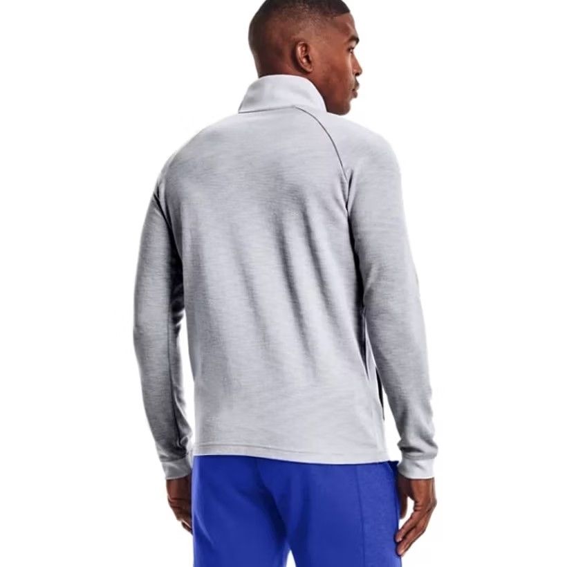 Under Armour Under Armour Mens Sweatshirt 1/2 Zip Front Pocket Gray Cotton Blend XXL Pullover Mock Neck Long Sleeve Sportswear Mens Size US XXL / EU 58 / 5 - 5 Thumbnail