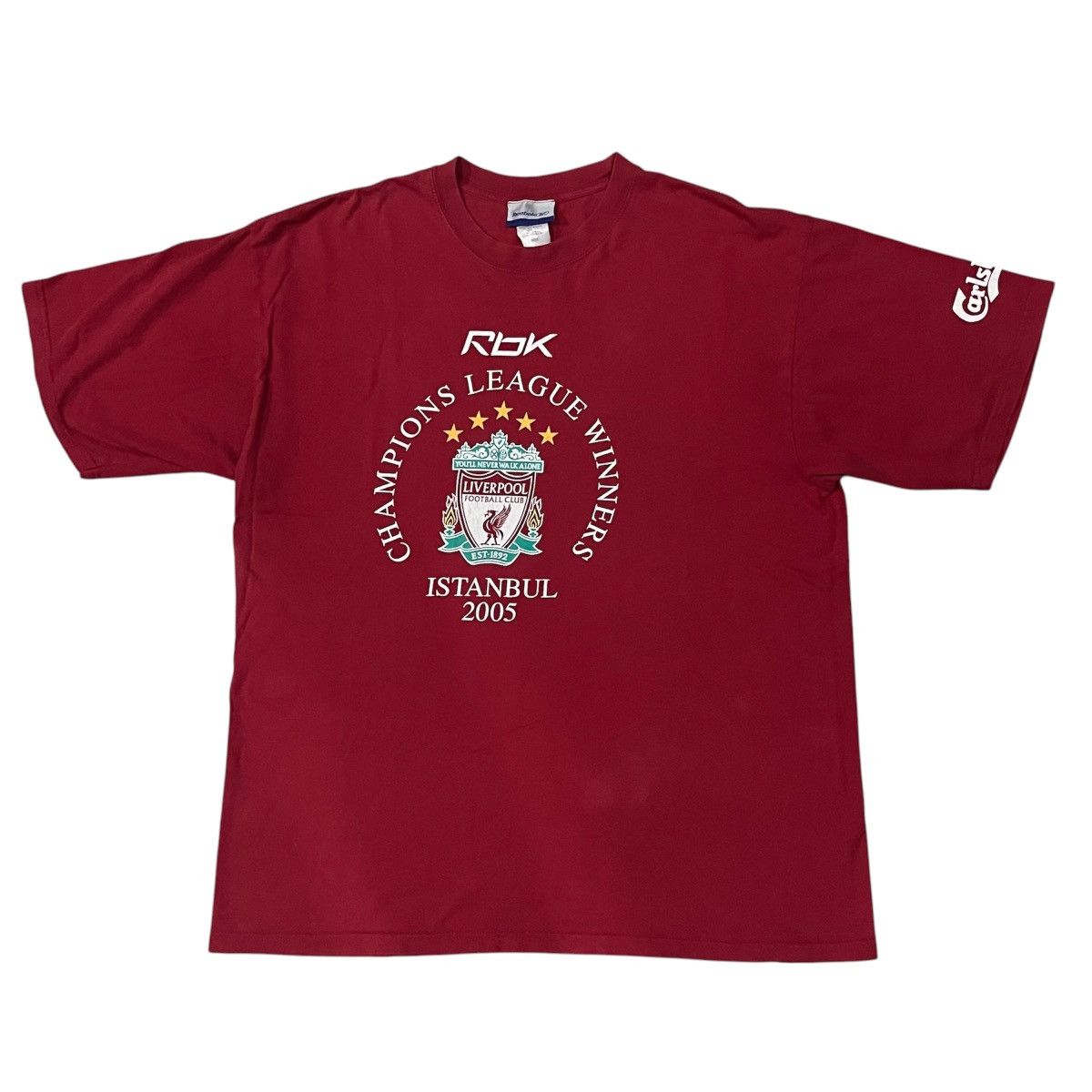UEFA × Vintage Vintage Reebok Liverpool UEFA 2006 Final Winner Red T-shirt Size US L / EU 52-54 / 3 - 1 Thumbnail
