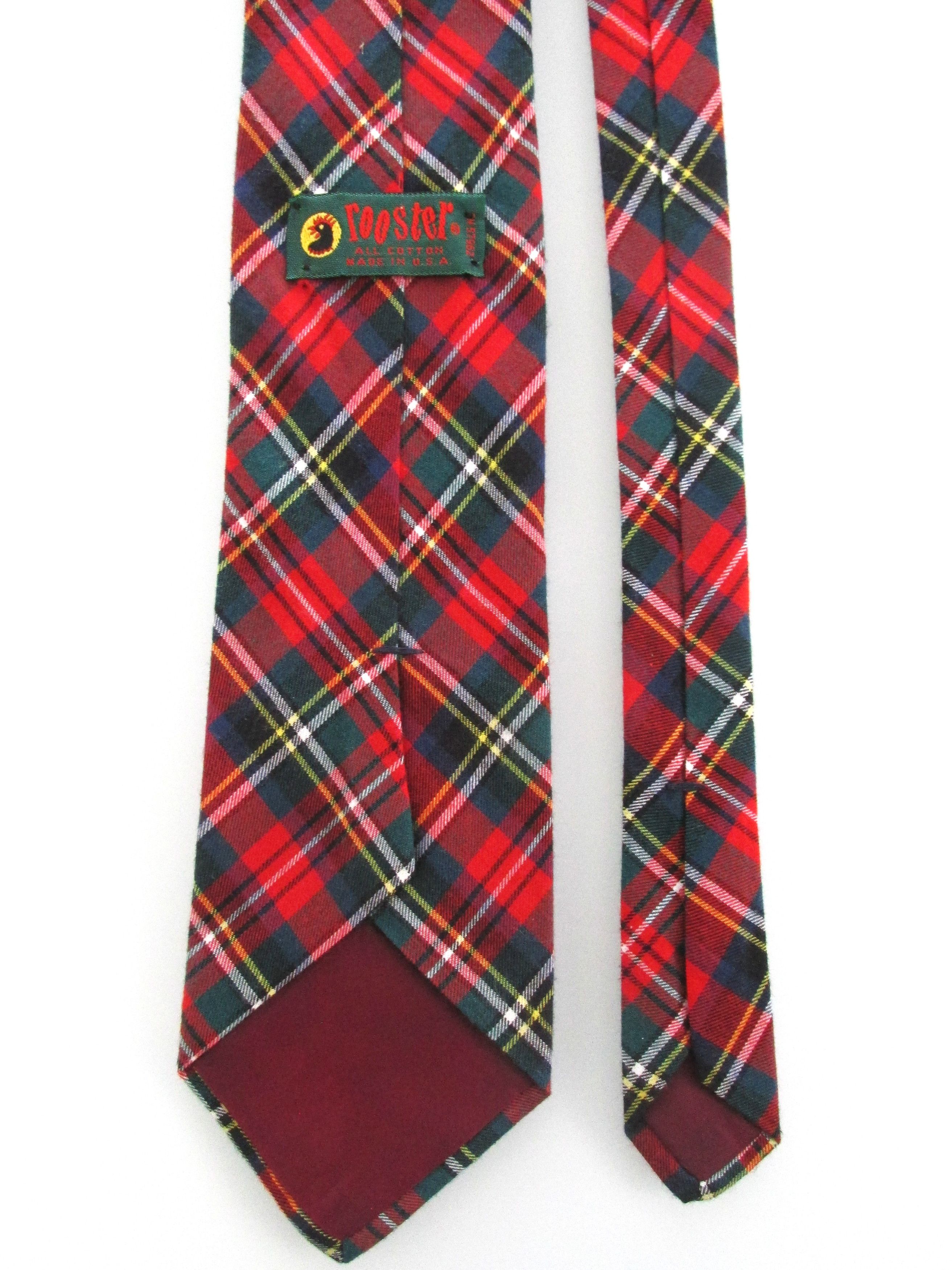Vintage Rooster Vintage Men's Cotton Plaid Ties Size ONE SIZE - 4 Thumbnail