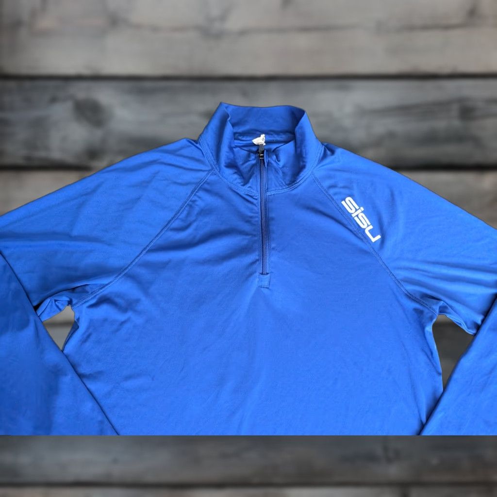 Alo ALO SISU Quarter Zip Shirt Mens XL Blue Pullover 1/4 Zip All Seasons Breathable Logo 29.5in 44 Chest Casual Sports Golf Hiking Yoga Mens Size US XL / EU 56 / 4 - 1 Thumbnail